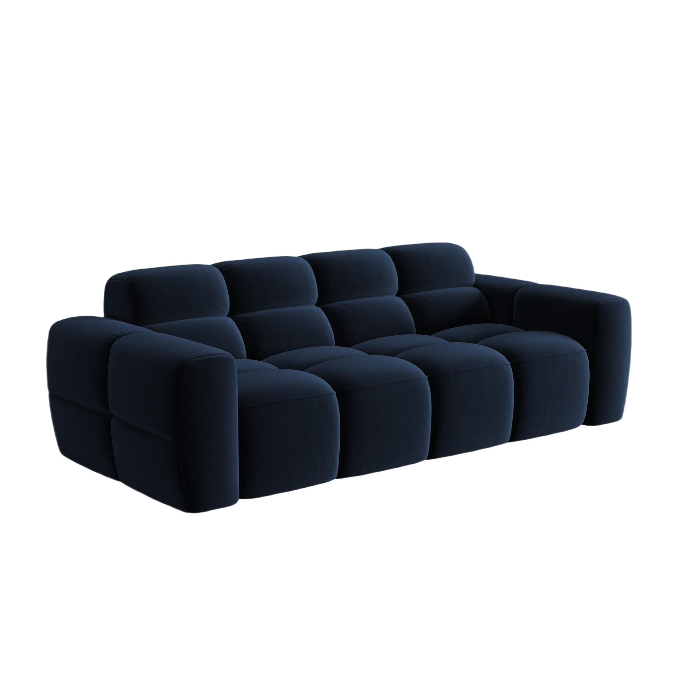 LISA royal blue velvet 3-seater sofa