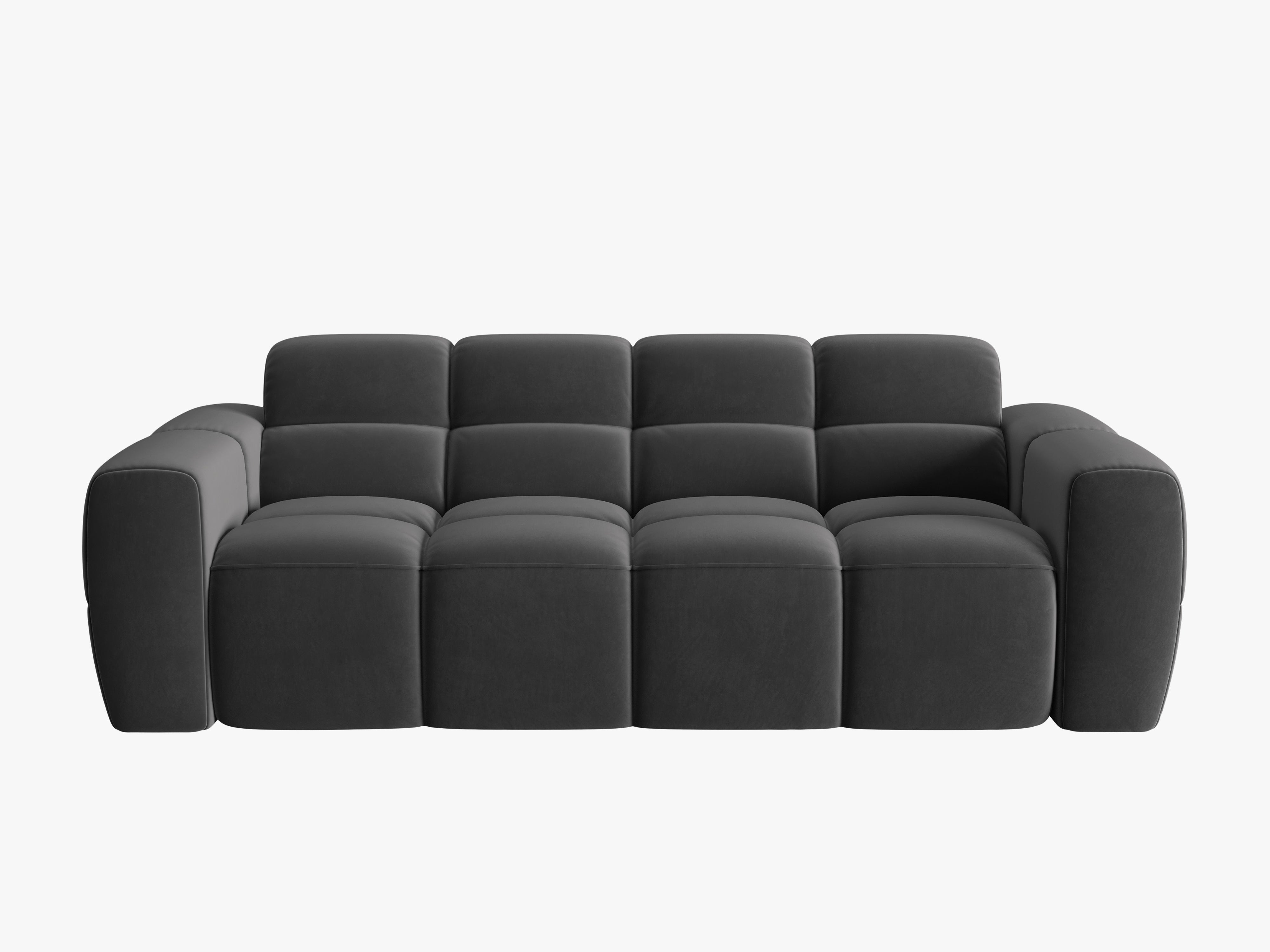 Sofa aksamitna 3-osobowa LISA ciemnoszary