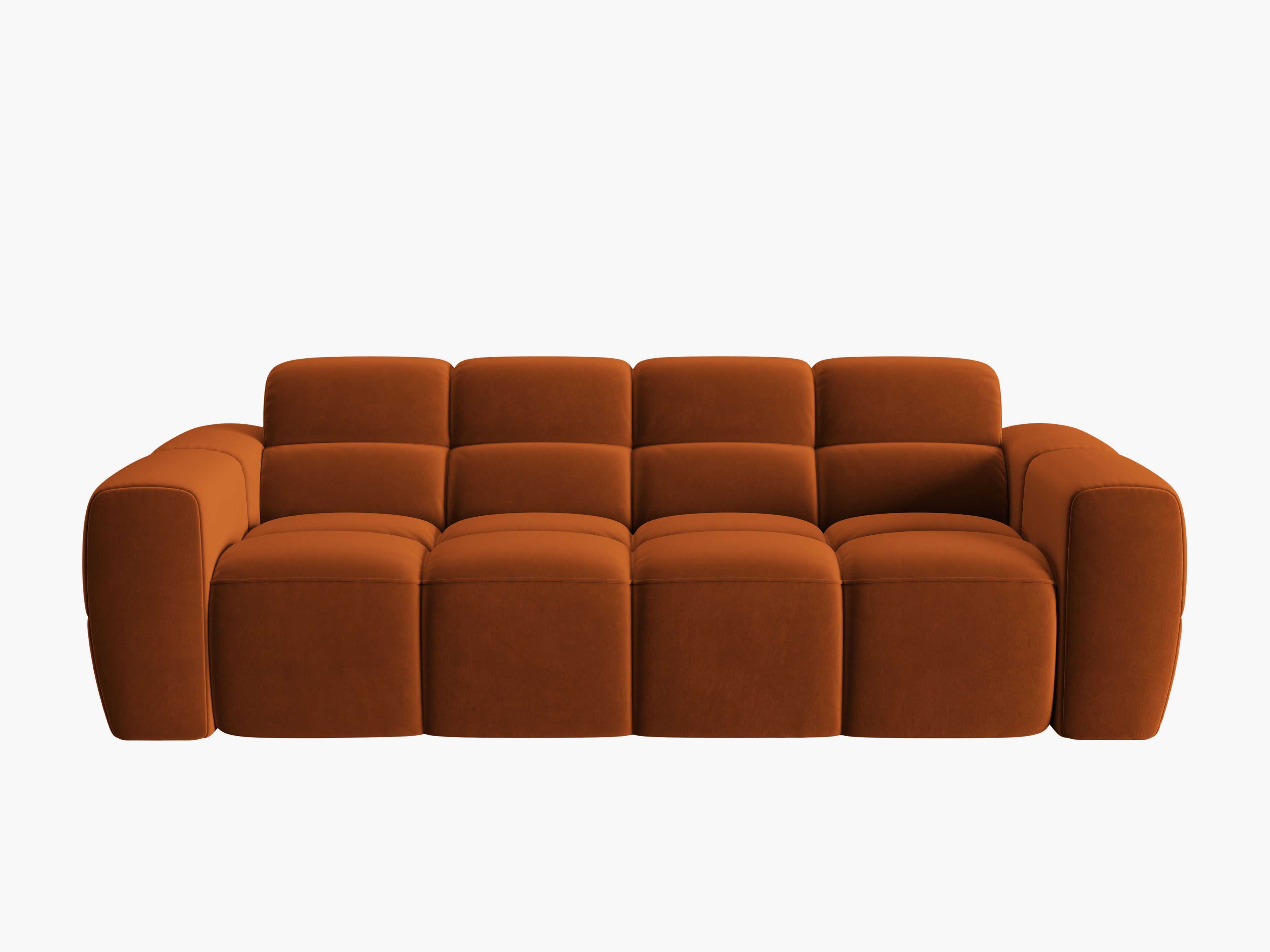 Velvet sofa for 3 people LISA terracotta