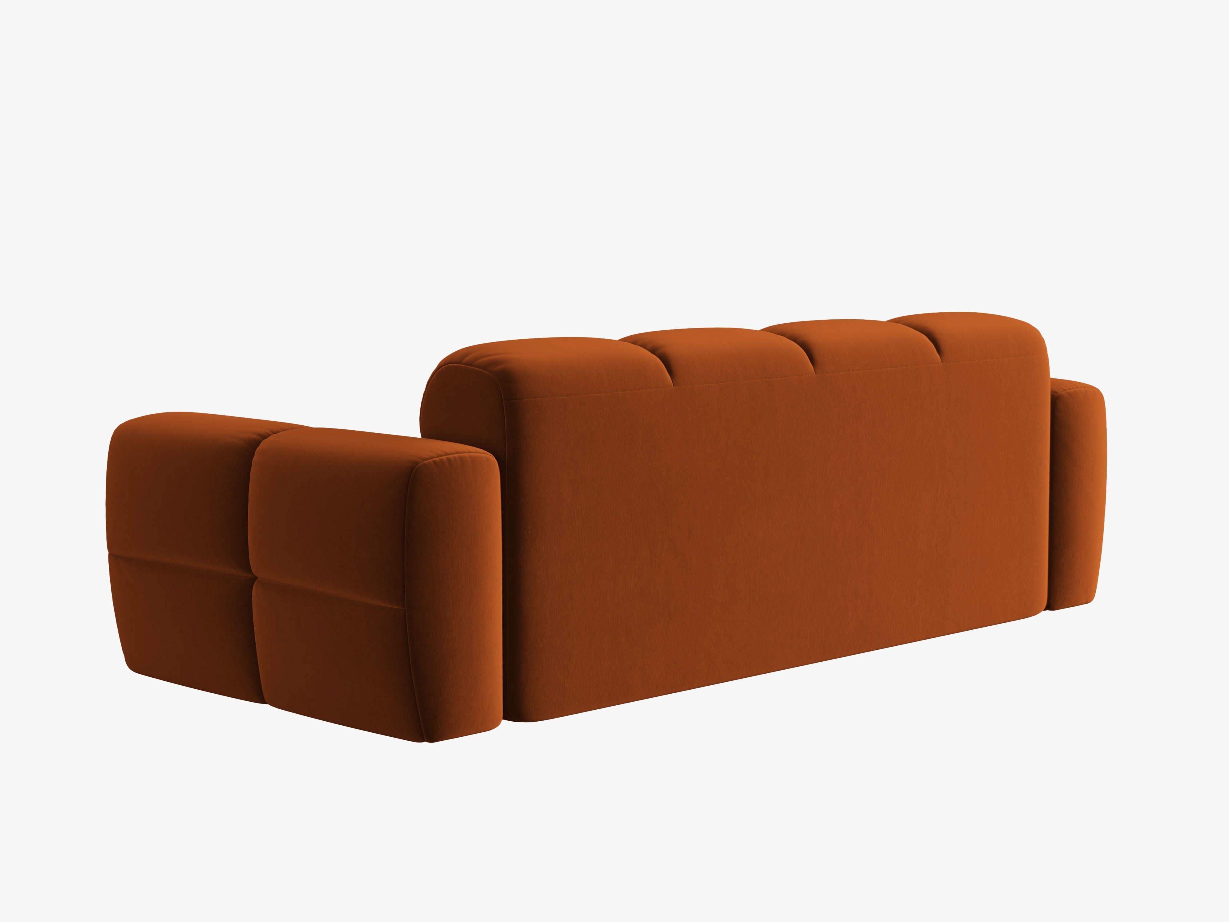 Velvet sofa for 3 people LISA terracotta