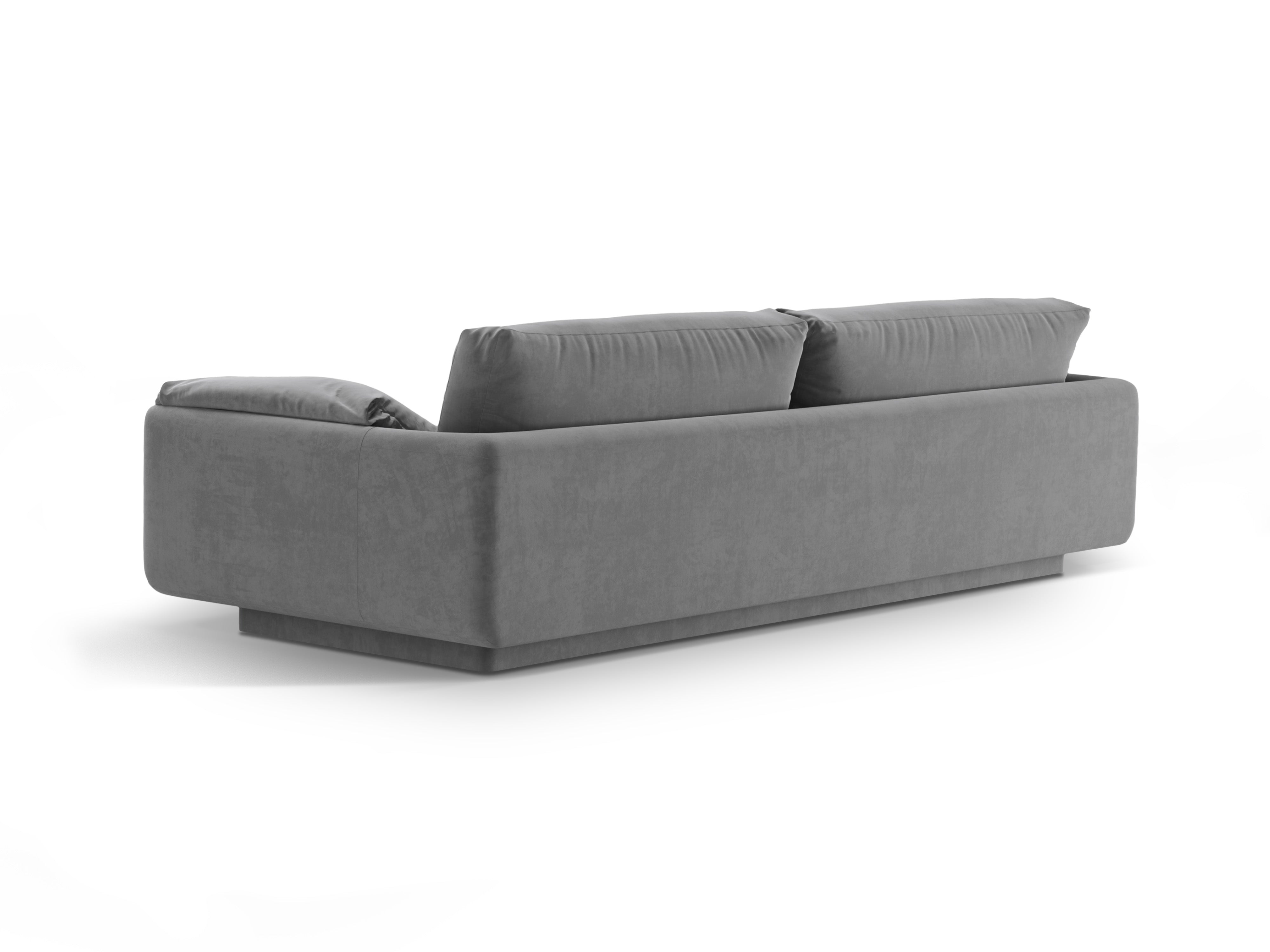 Samtsofa 3-Personen-Torino hellgrau