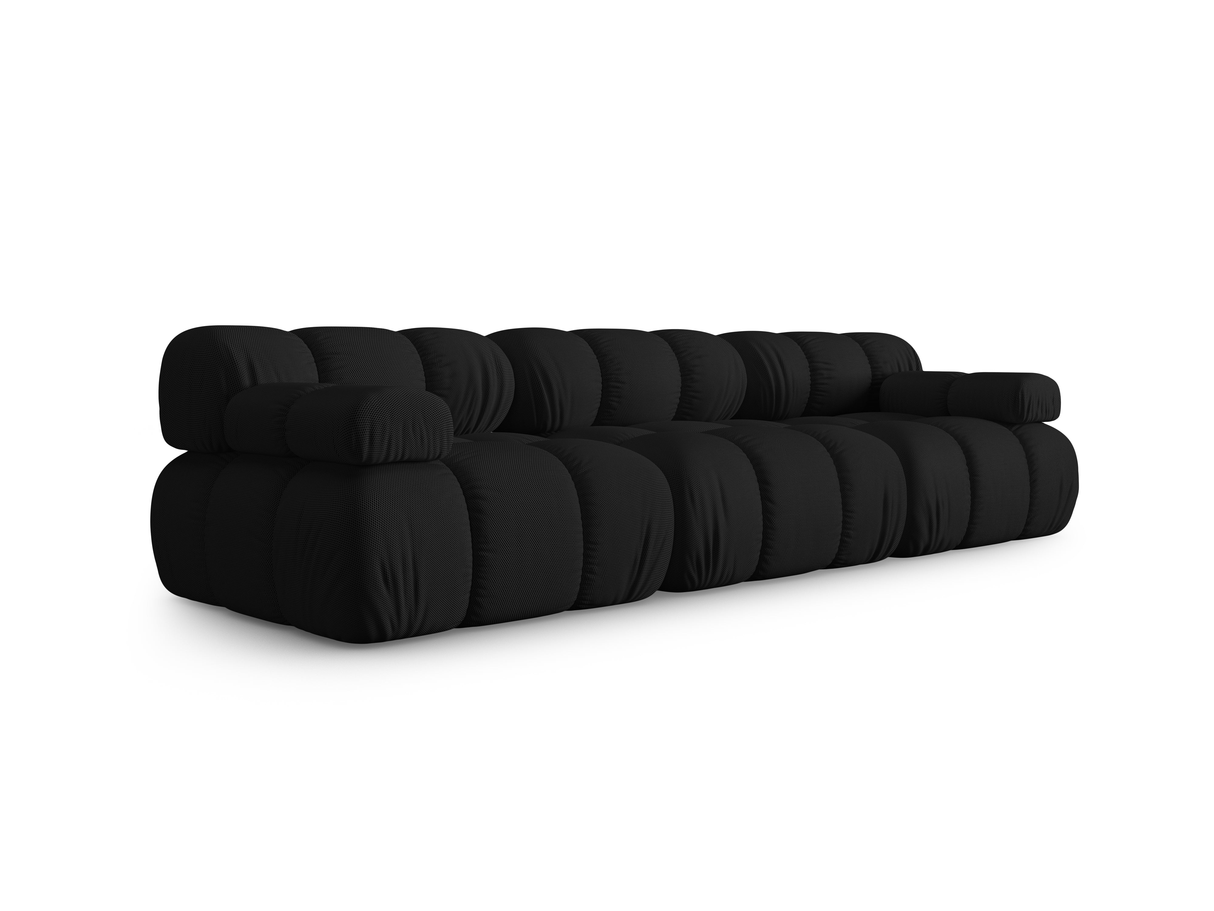 Modulares 3-Sitzer Sofa BELLIS aus schwarzem 3D-Stoff