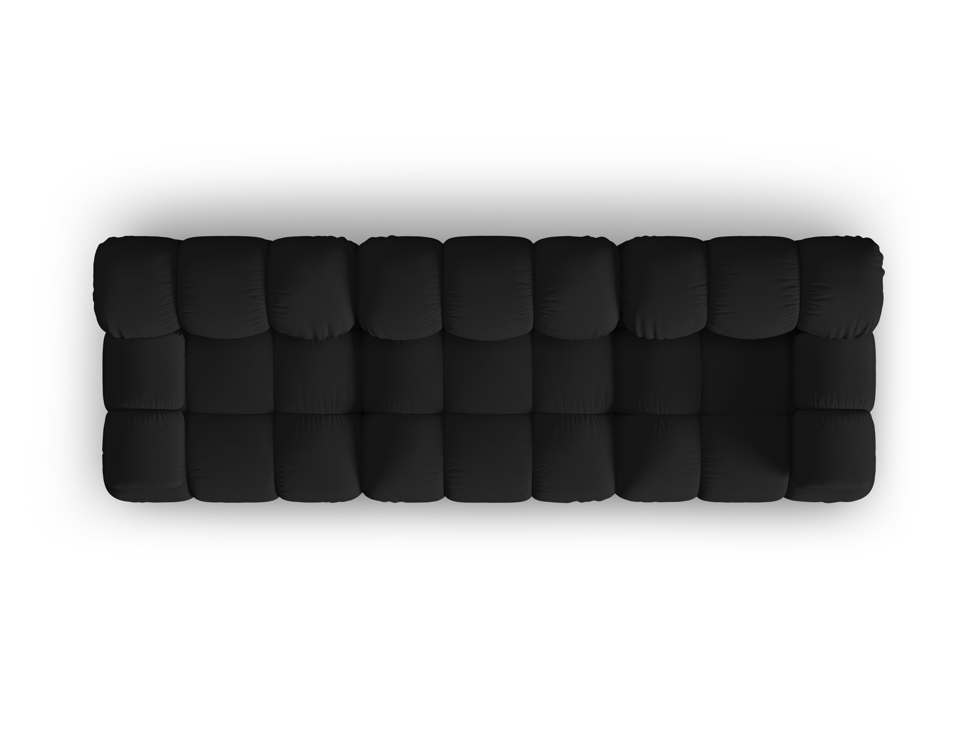 Modulares 3-Sitzer Sofa BELLIS aus schwarzem 3D-Stoff