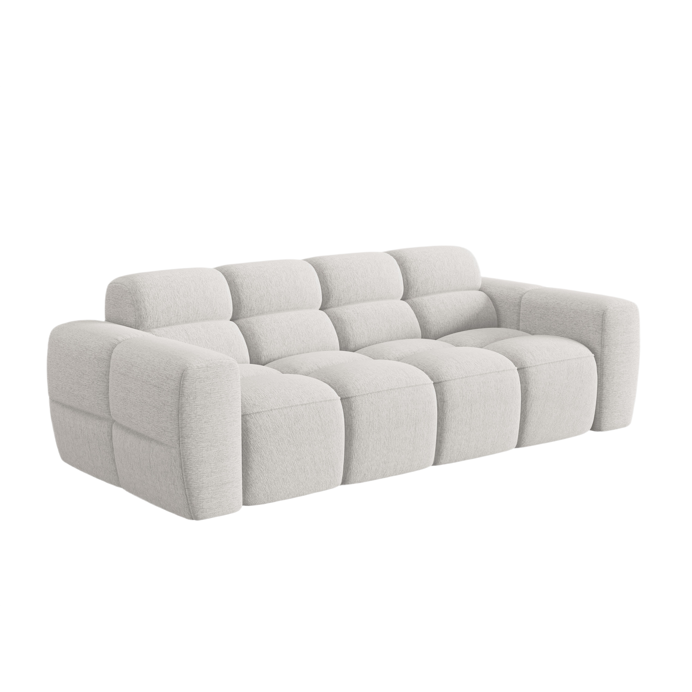 3-seater sofa LISA light gray chenille