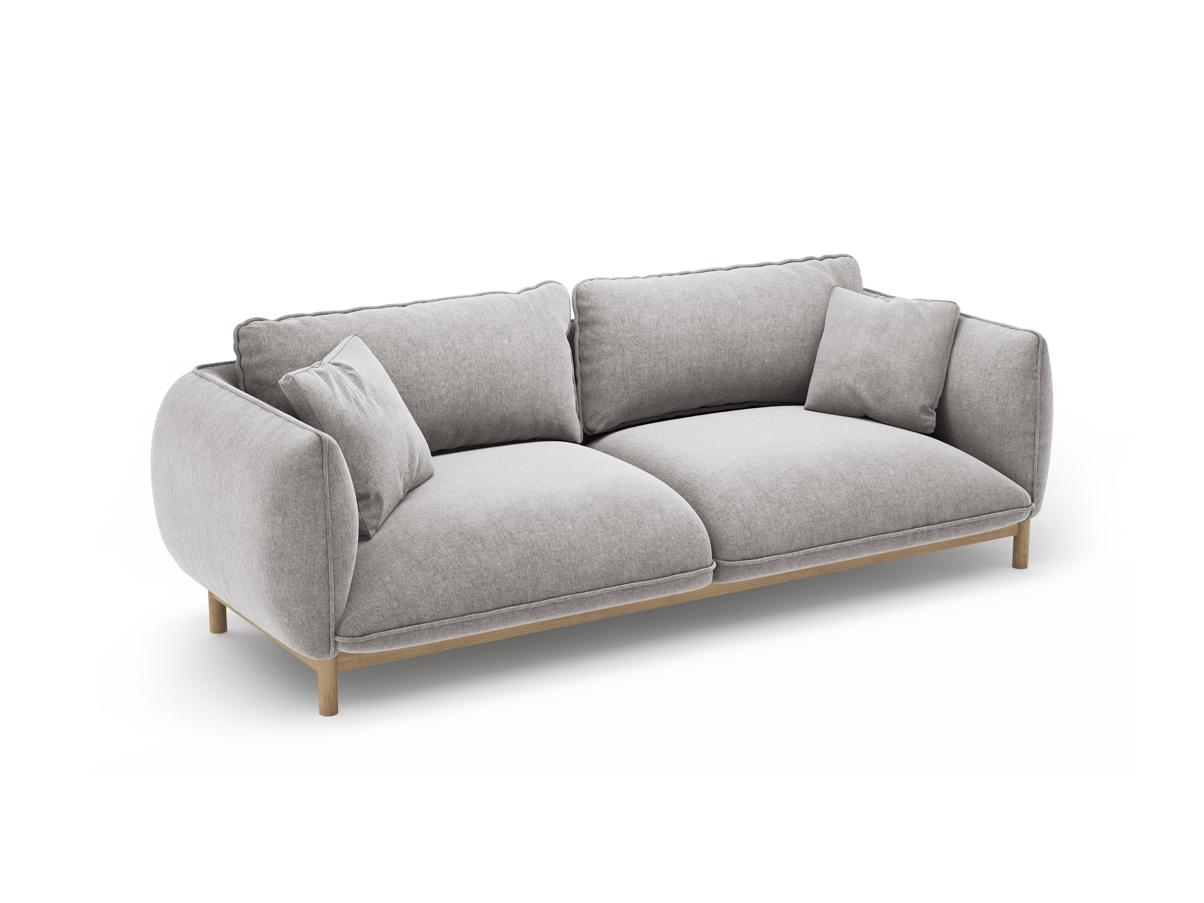 ADA Light Gray Chenille 3-Seater Sofa