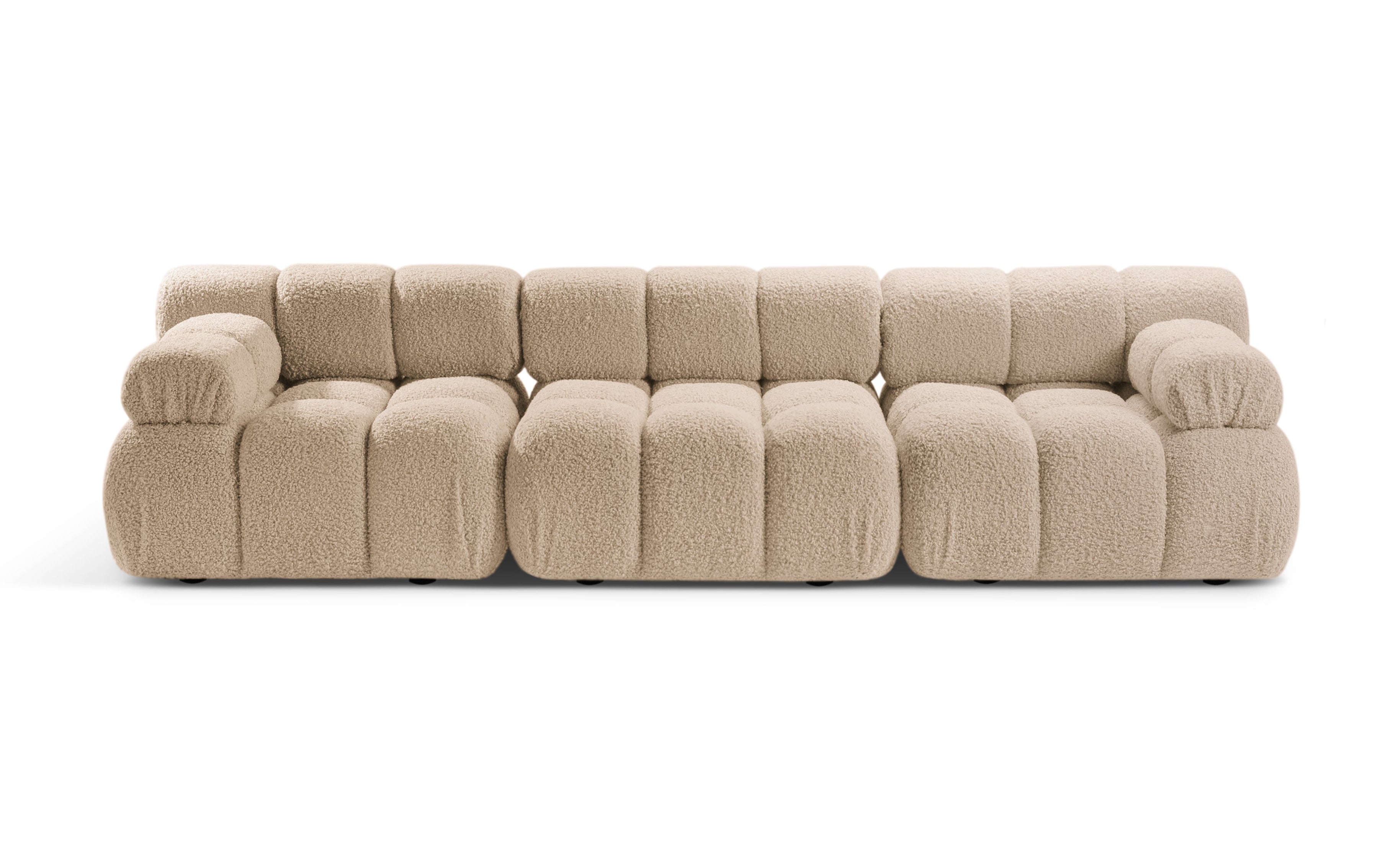Modulares 3-Sitzer Sofa BELLIS in sandfarbenem Boucle