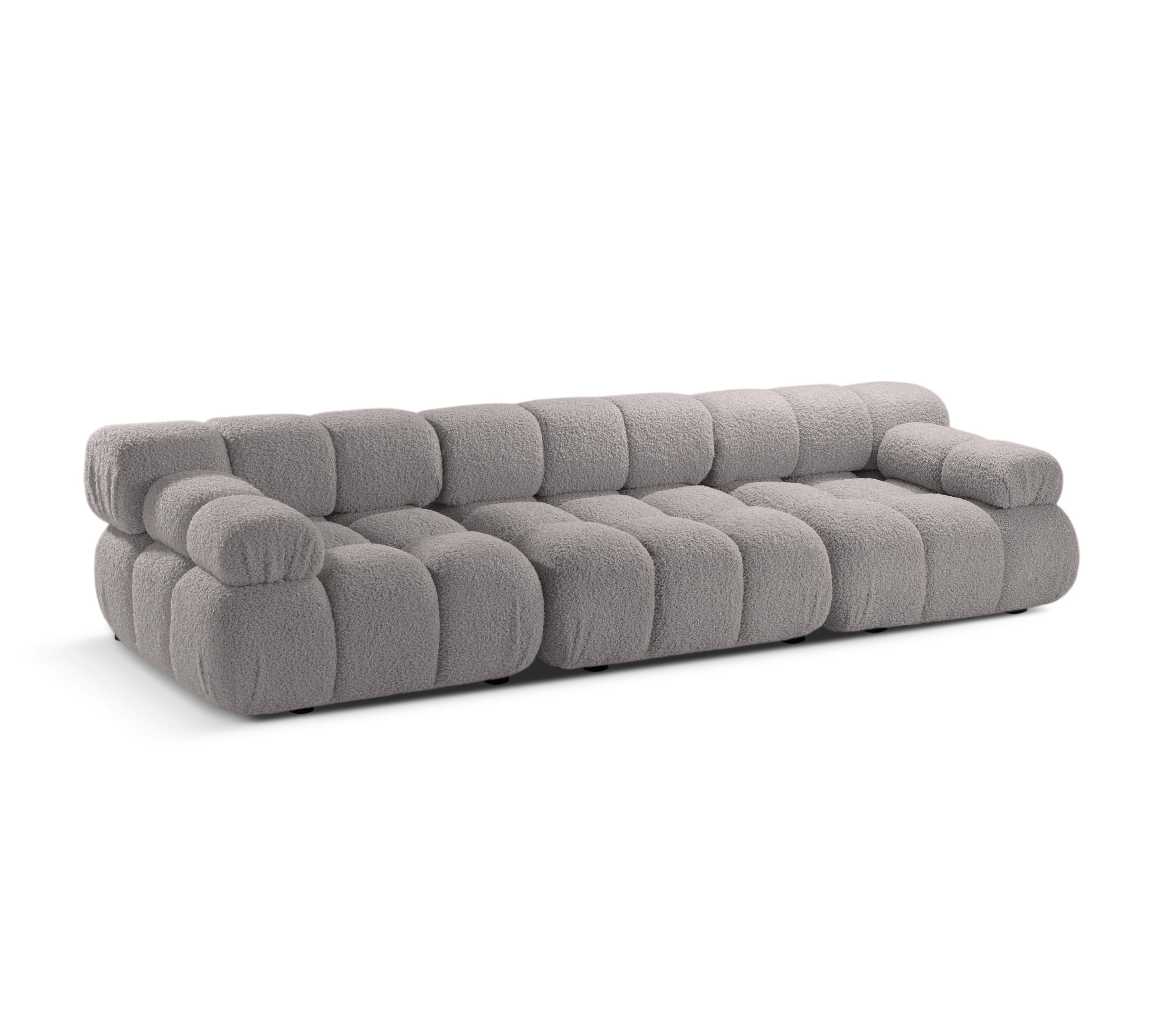 Modulares 3-Sitzer-Sofa BELLIS in grauem Boucle