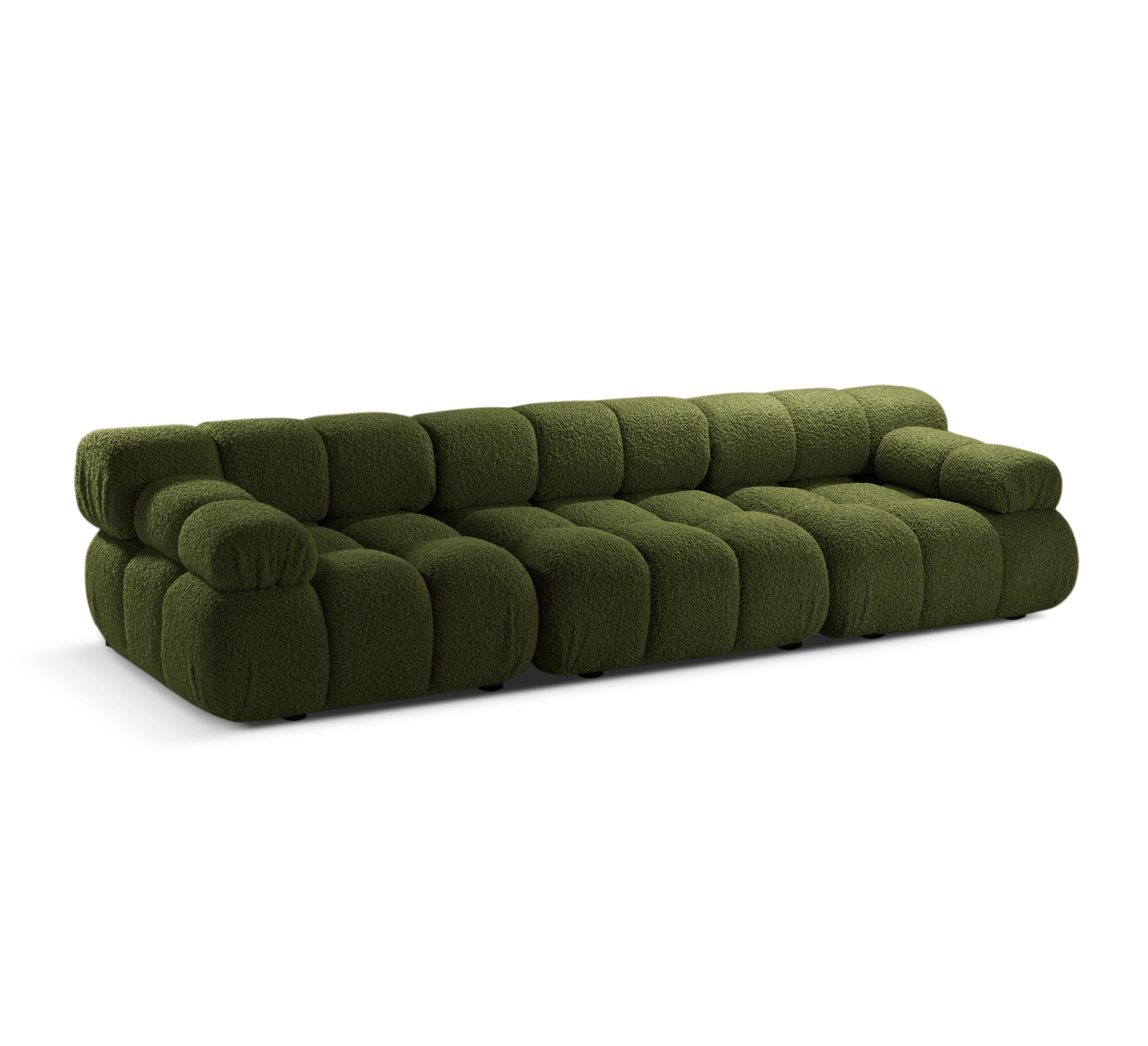 Modulares 3-Sitzer Sofa BELLIS in grünem Boucle