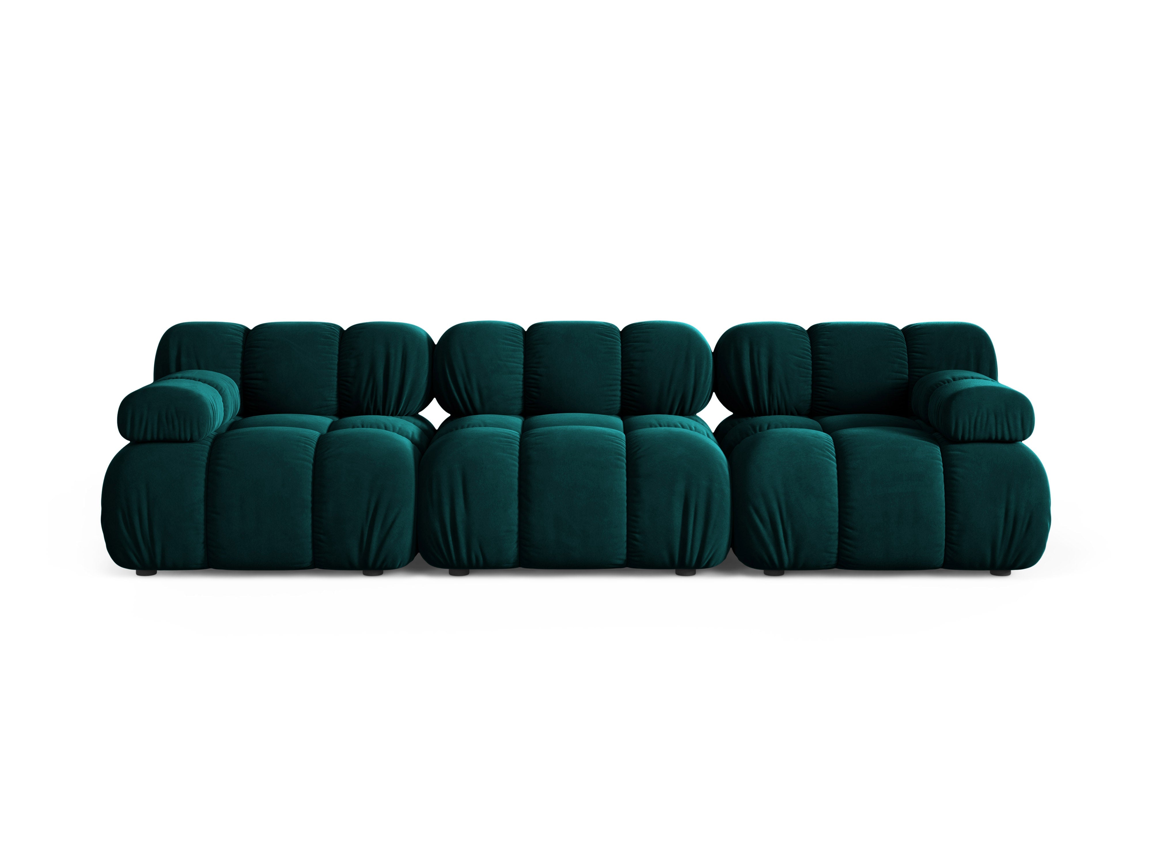 Modulares 3-Sitzer-Sofa BELLIS in tiefem Petrol-Velours