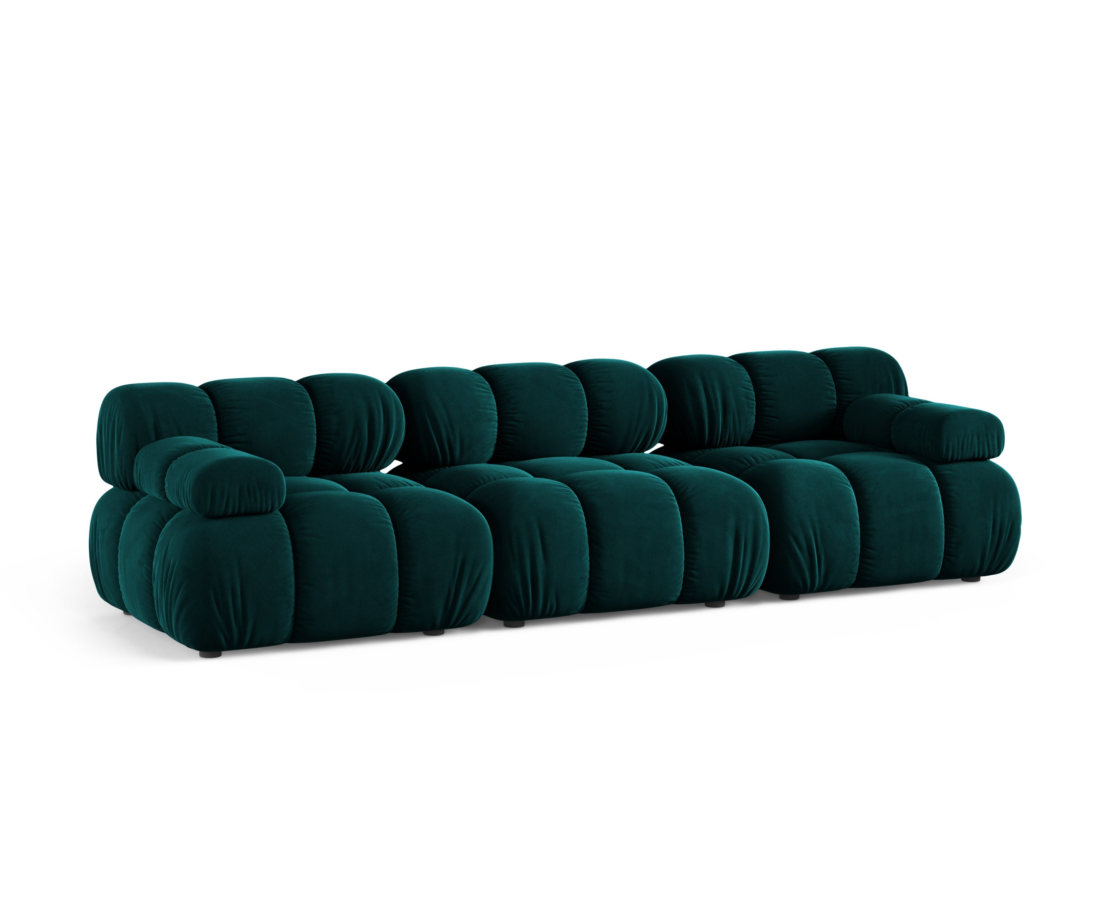 Modulares 3-Sitzer-Sofa BELLIS in tiefem Petrol-Velours