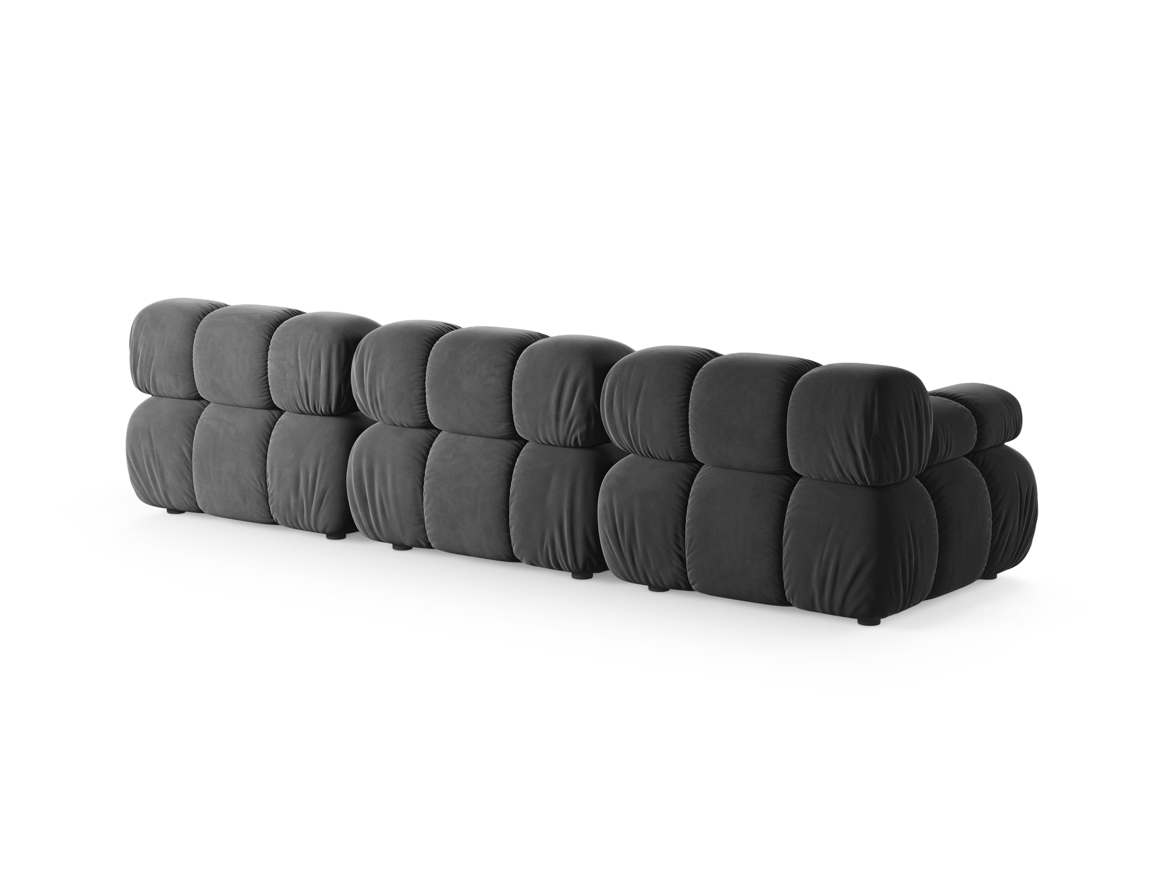 Modulares 3-Sitzer-Sofa BELLIS aus grauem Velours