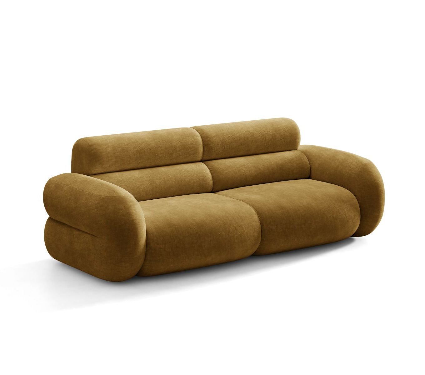 Sofa für 3 Personen NEO in senfgelbem Chenille