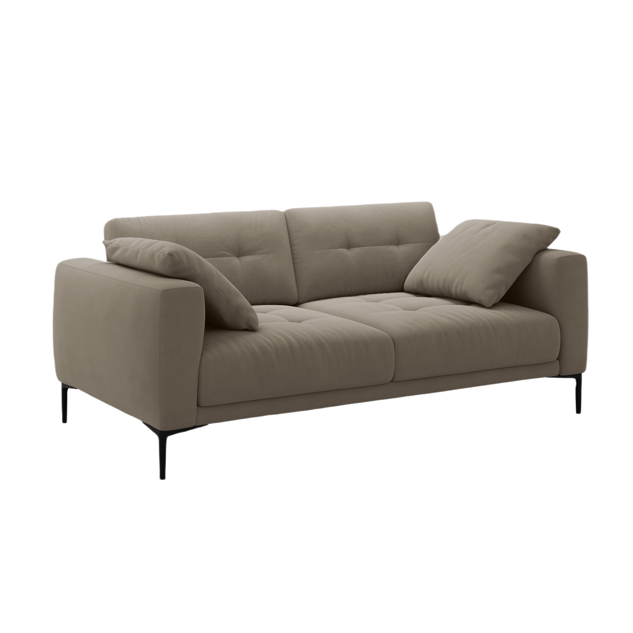 Velvet sofa 3-seater BEMY gray-brown
