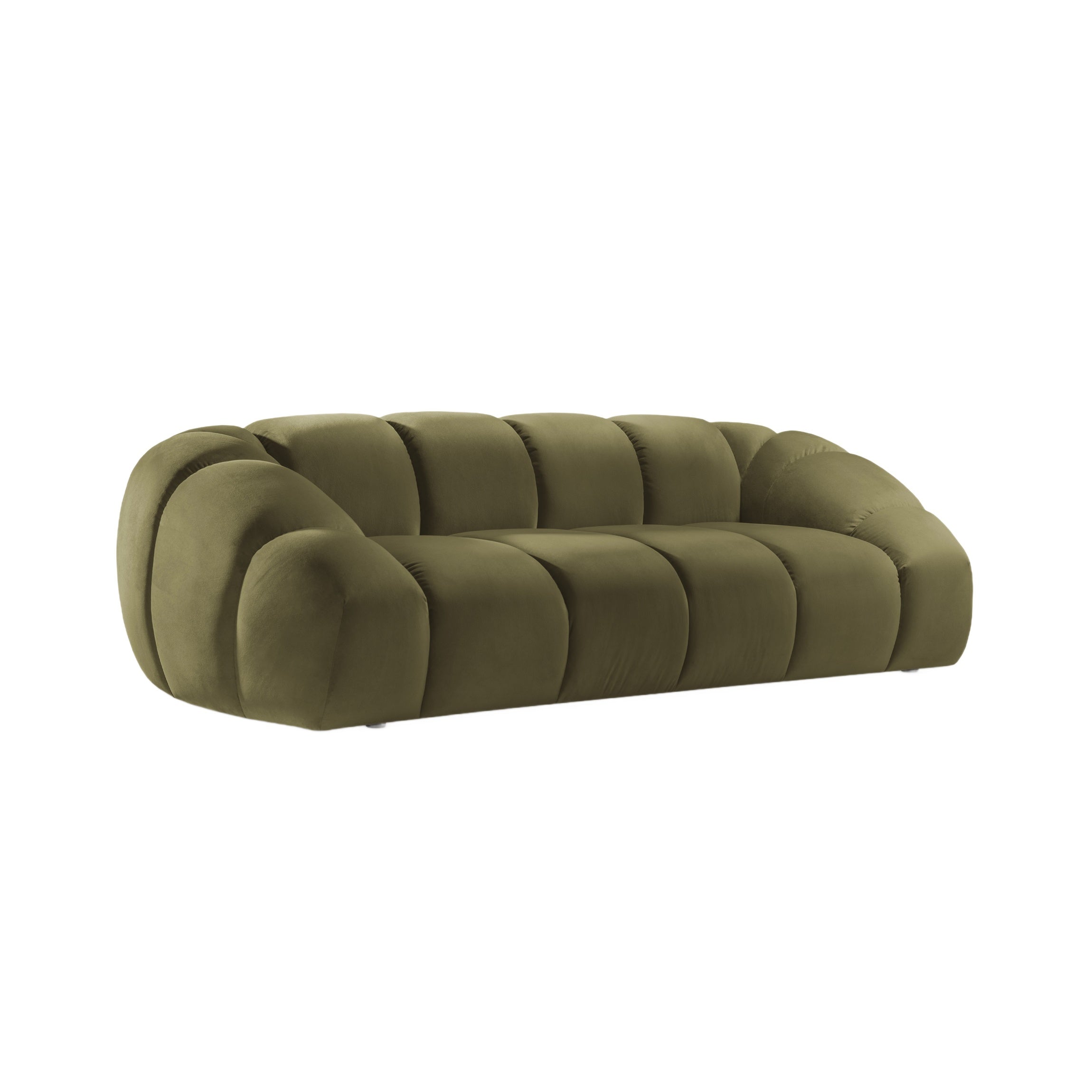 Velvet 3-Seater Sofa DIANA Green