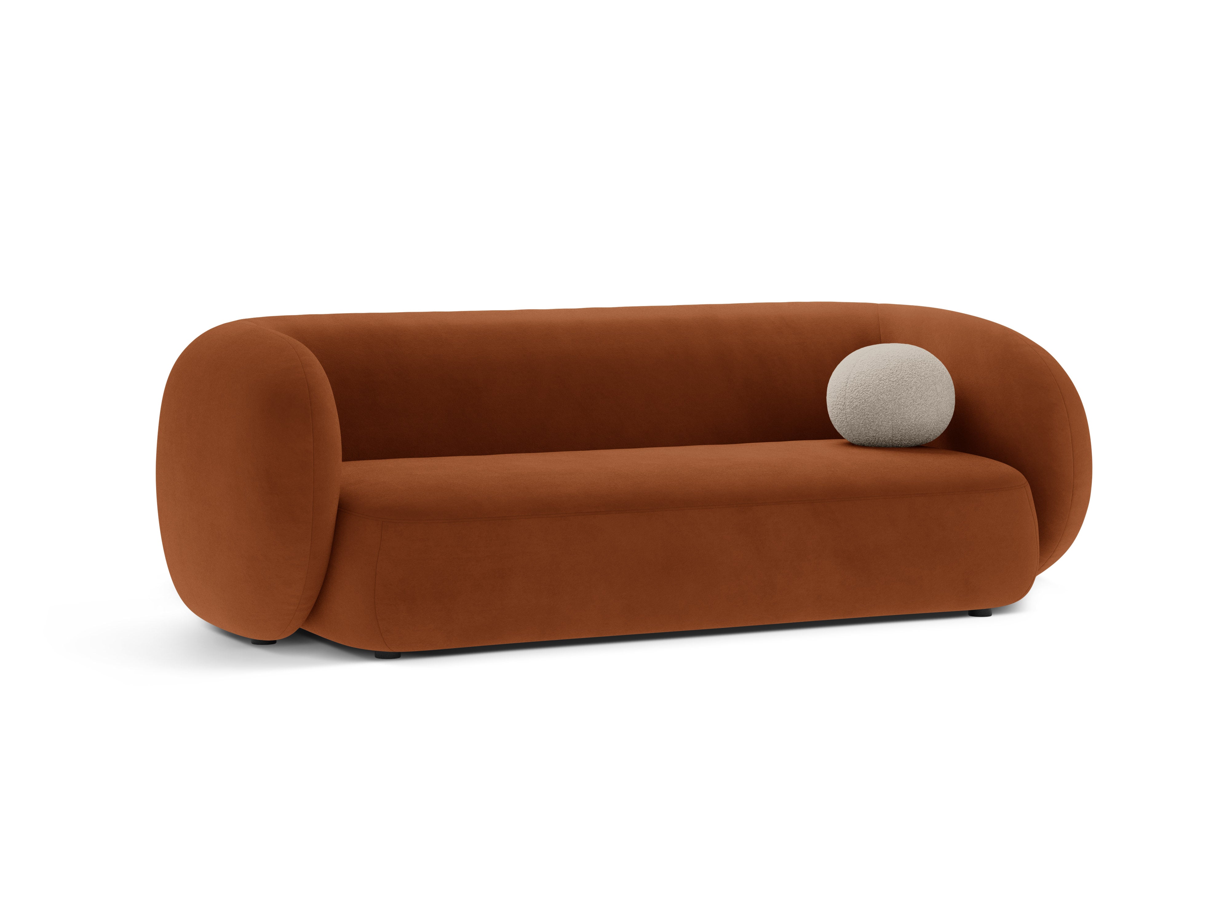 Sofa aus Samt 3-sitzig KATE terrakotta