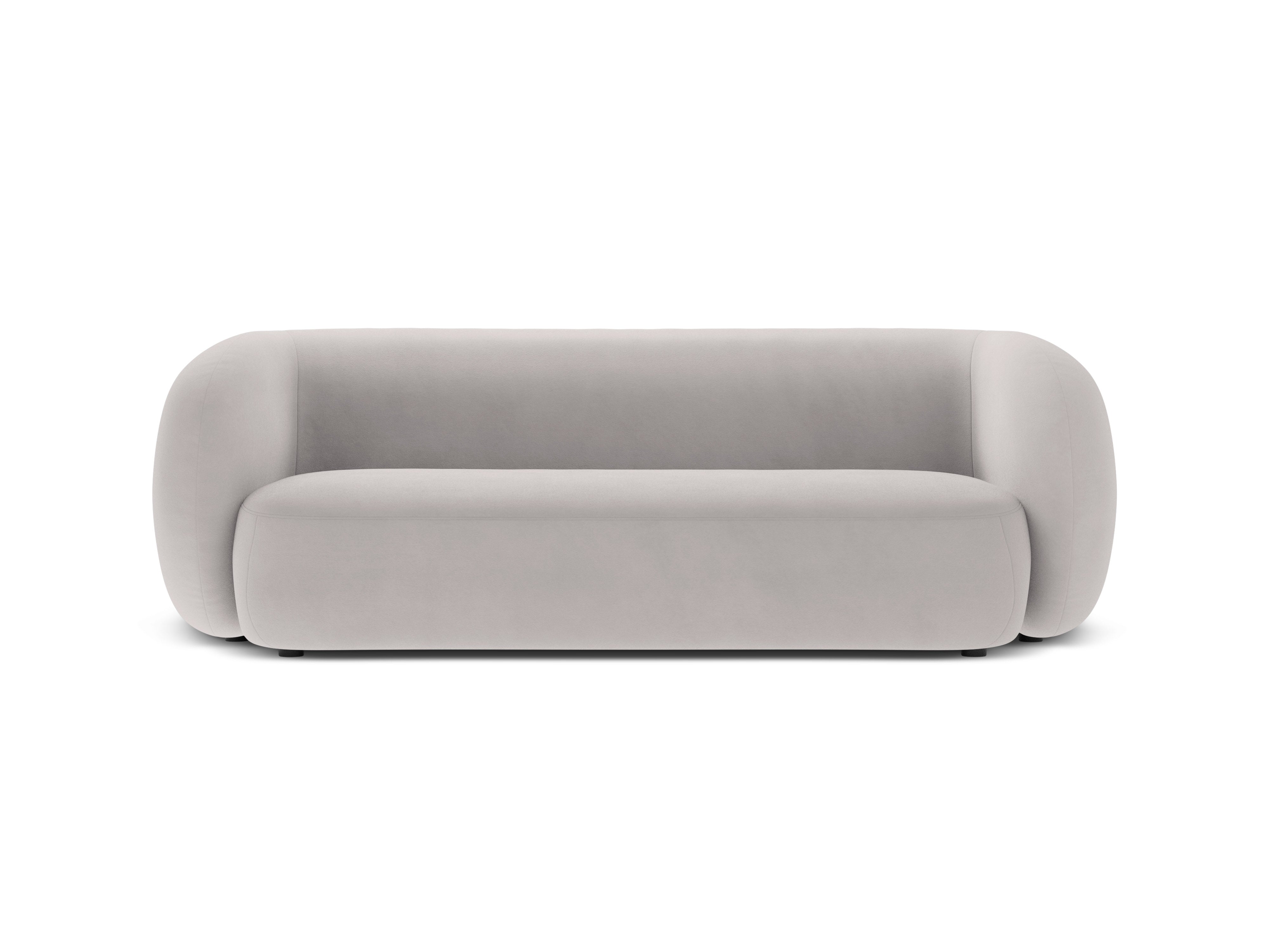 Velvet 3-Seater Sofa KATE Light Gray