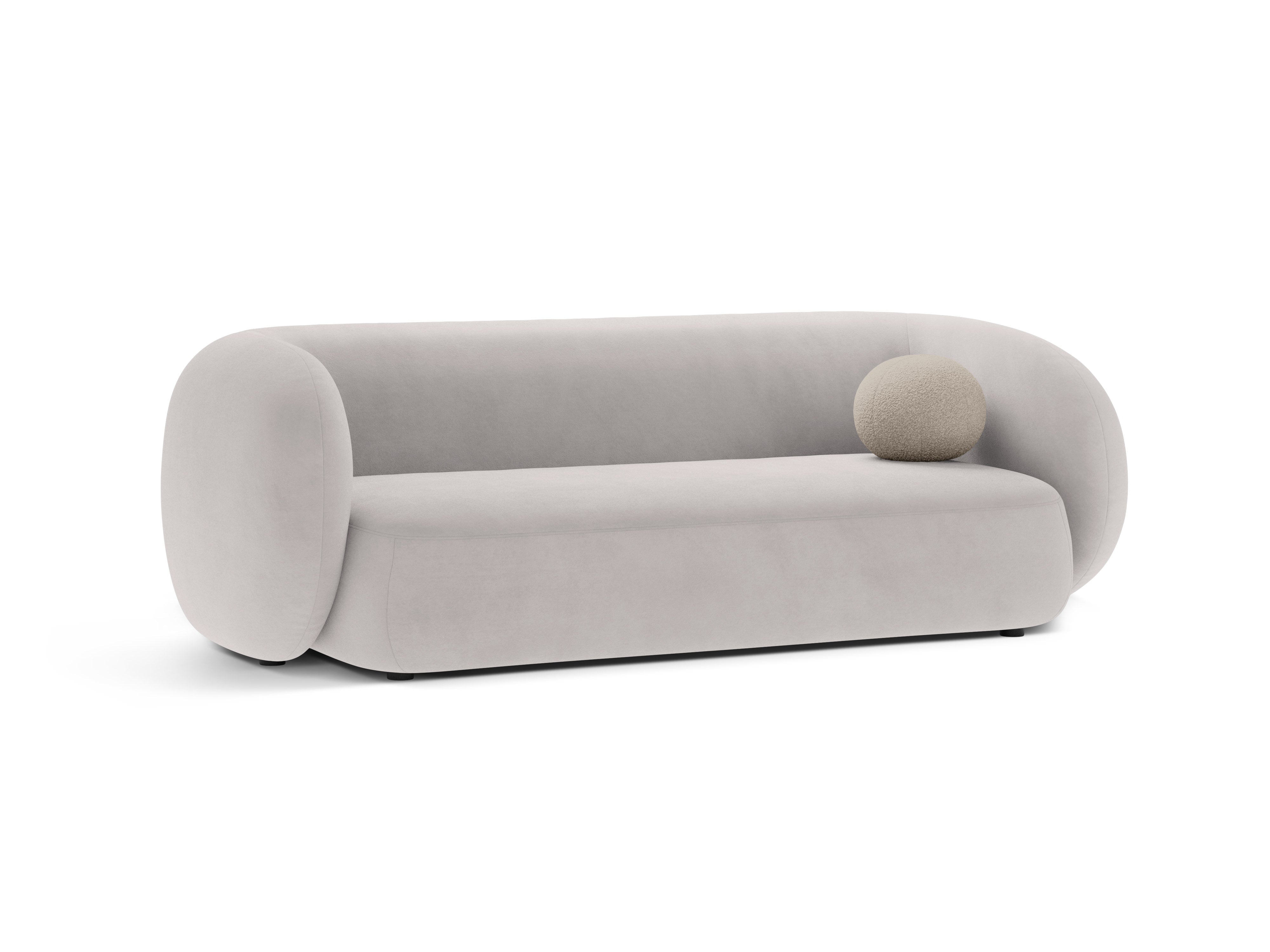Velvet 3-Seater Sofa KATE Light Gray