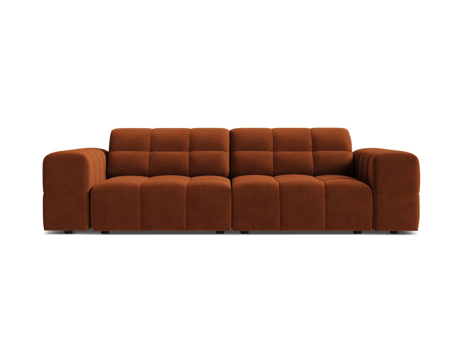 Sofa aksamitna 3-osobowa JENNIFER terakota Bluvel – Micadoni