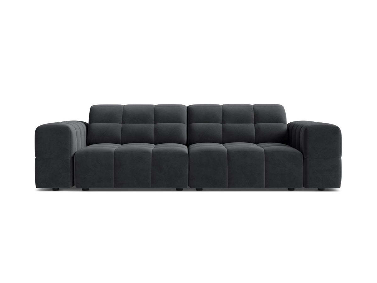 Sofa aksamitna 3-osobowa JENNIFER szary Bluvel – Micadoni