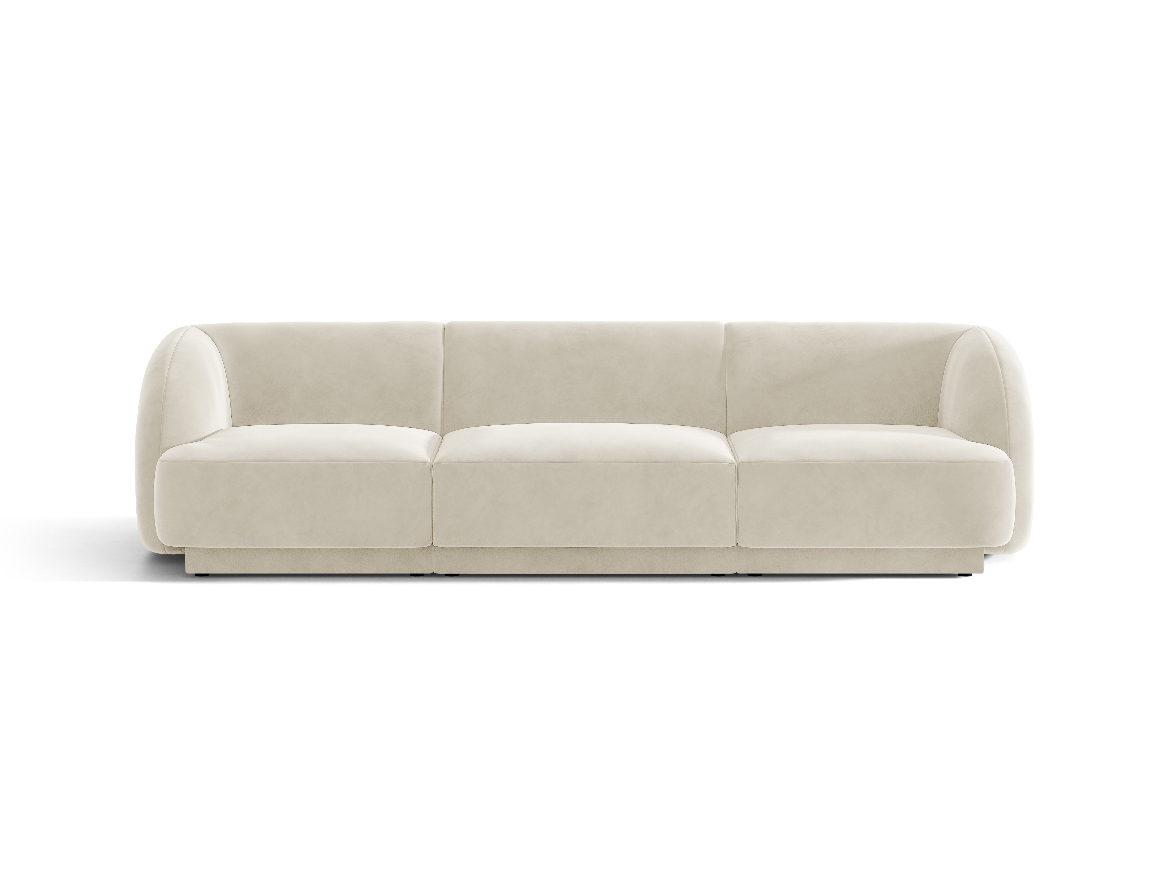 Sofa aus Samt 3-sitzig MILEY beige