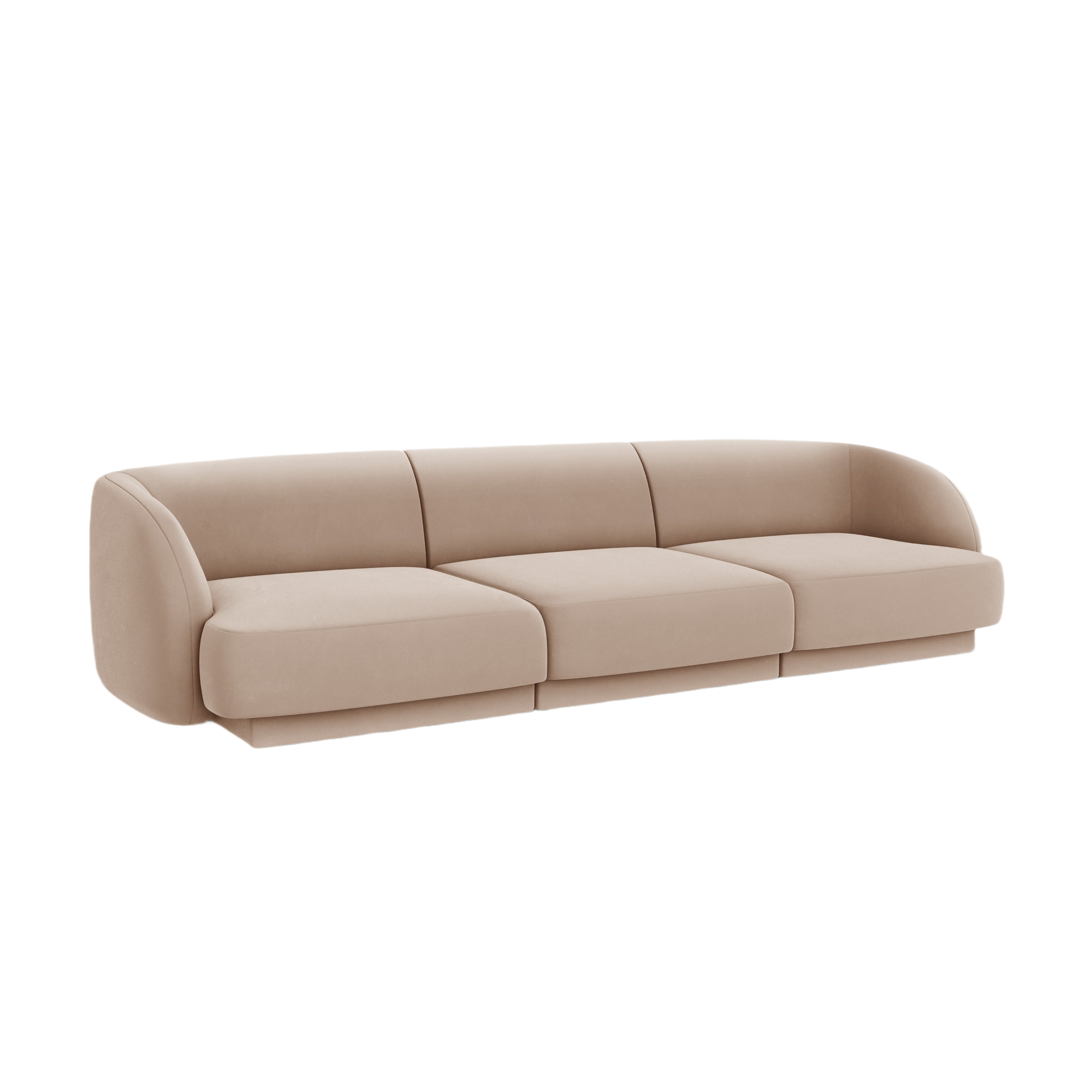 Sofa aus Samt 3-sitzig MILEY cappuccino