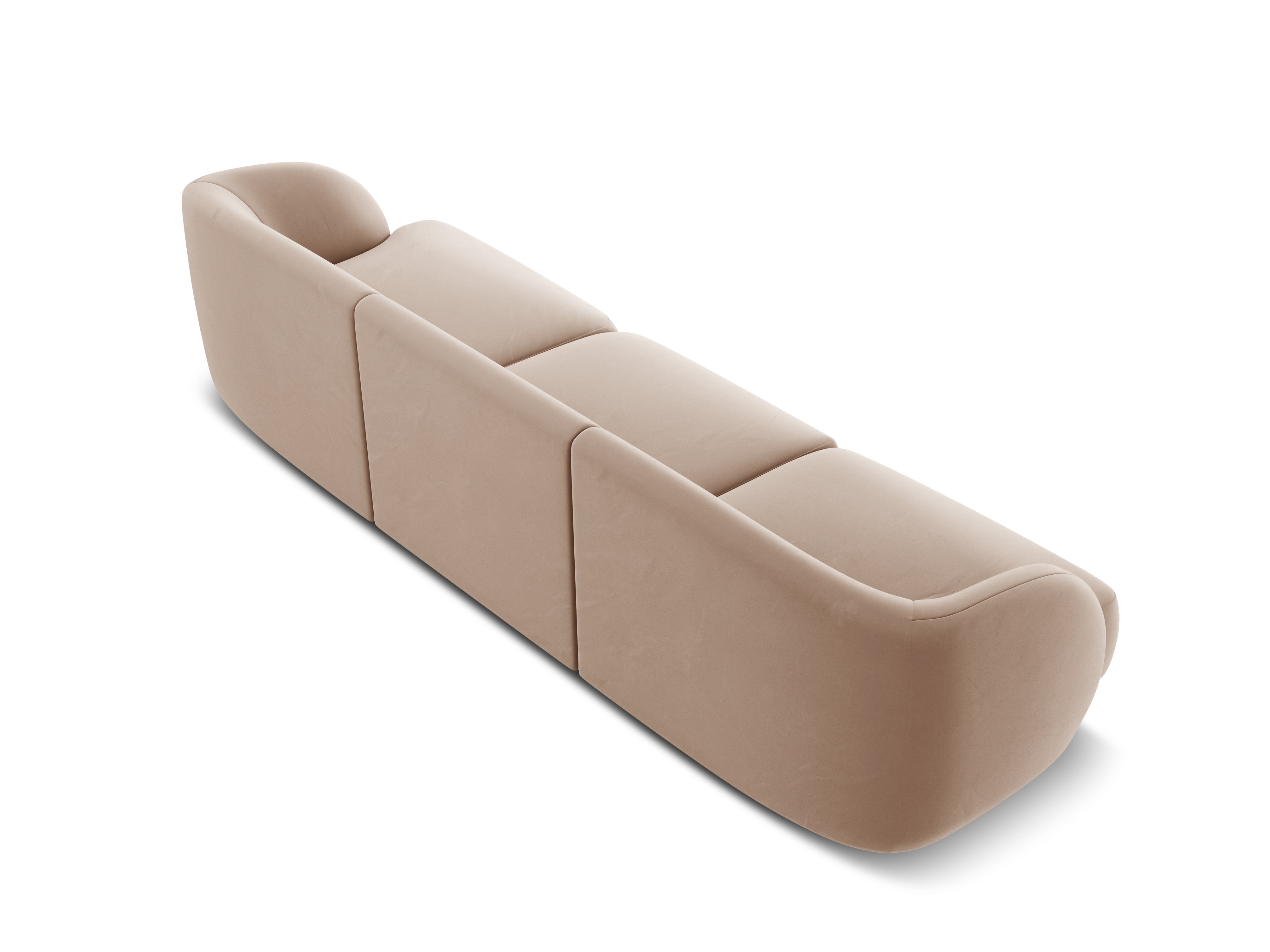 Sofa aksamitna 3-osobowa MILEY cappuccino Micadoni Eye on Design
