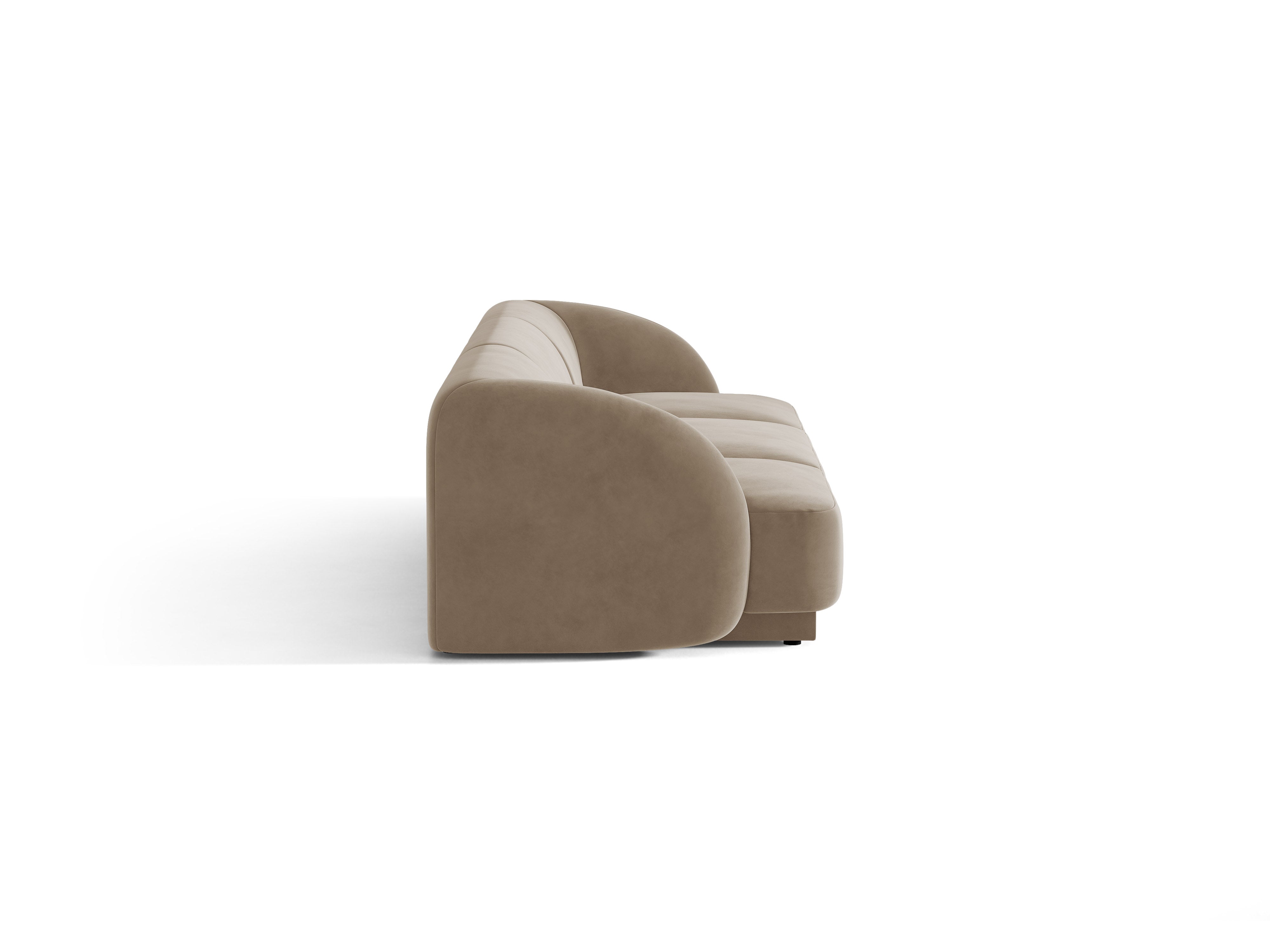 Sofa aus Samt 3-sitzig MILEY cappuccino