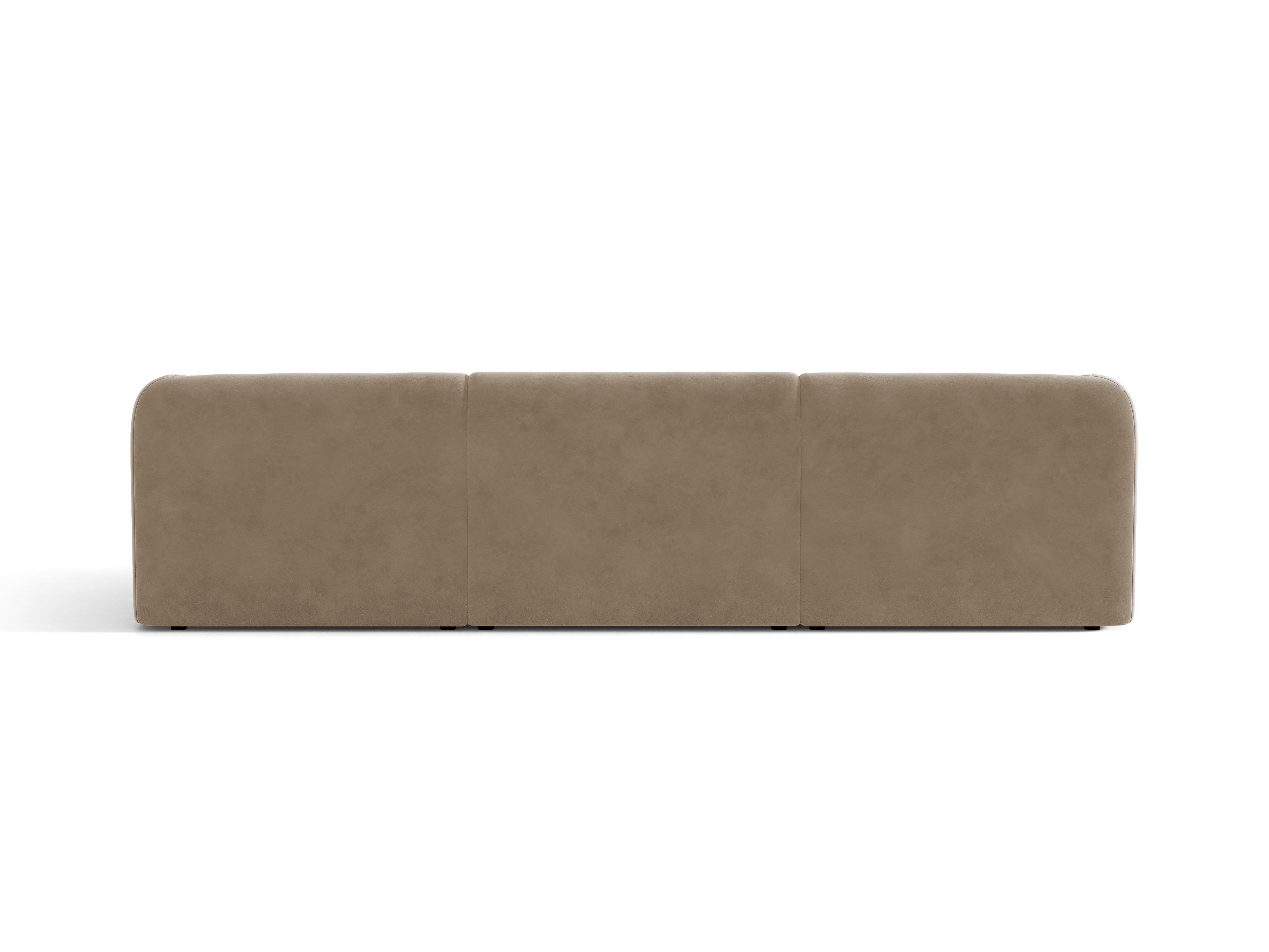 Sofa aus Samt 3-sitzig MILEY cappuccino