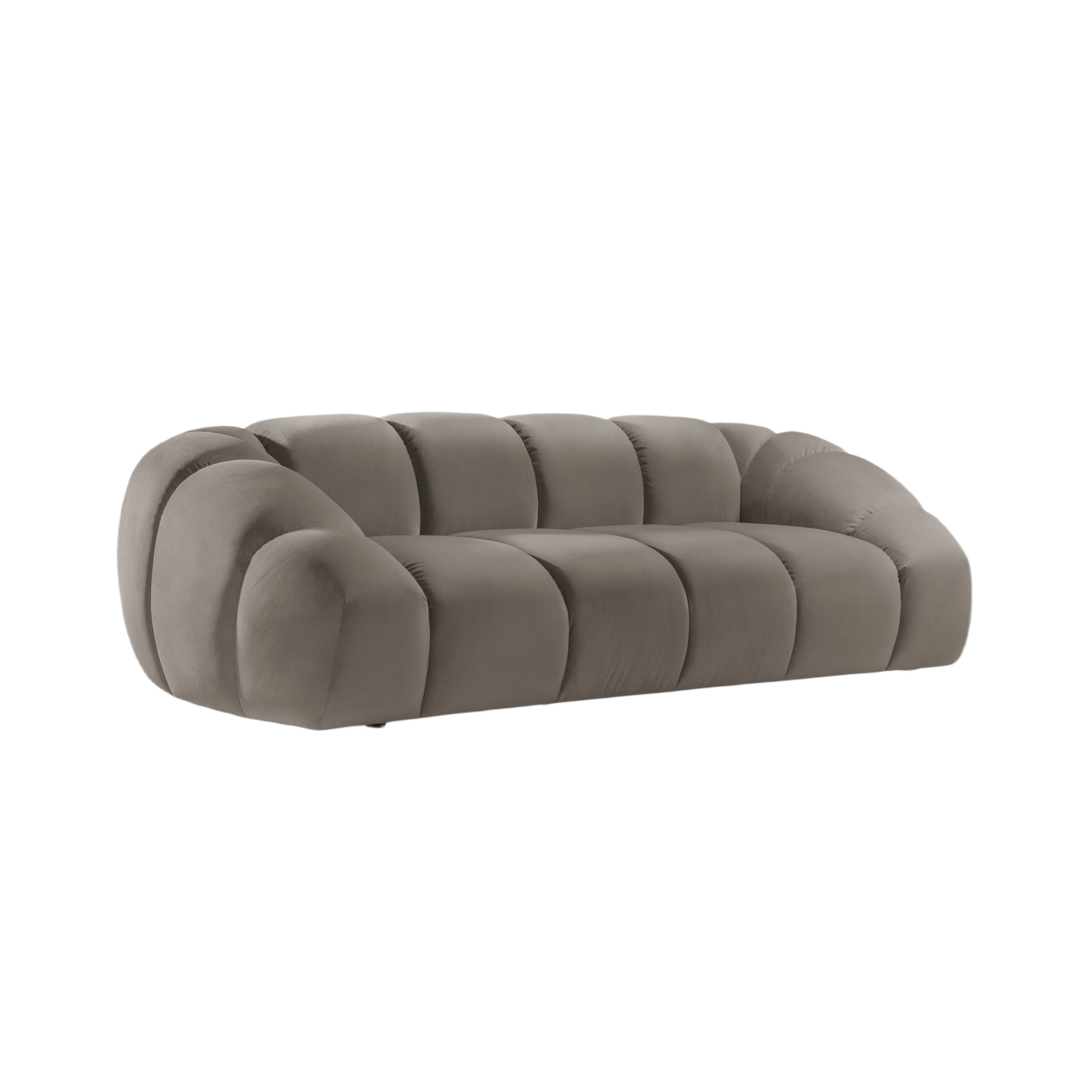 Velvet sofa 2.5-seater DIANA gray-brown