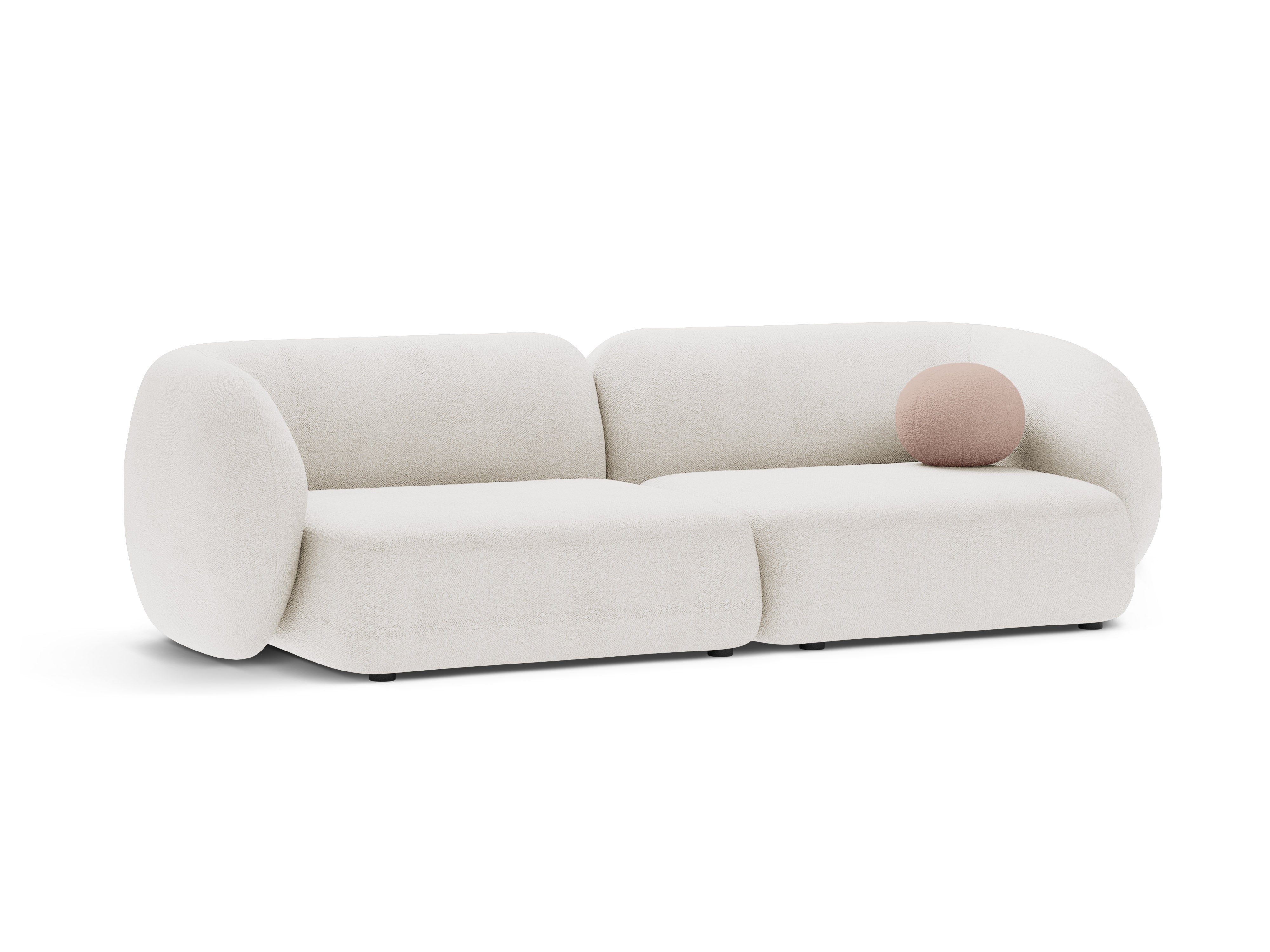 4-seater Sofa KATE white boucle