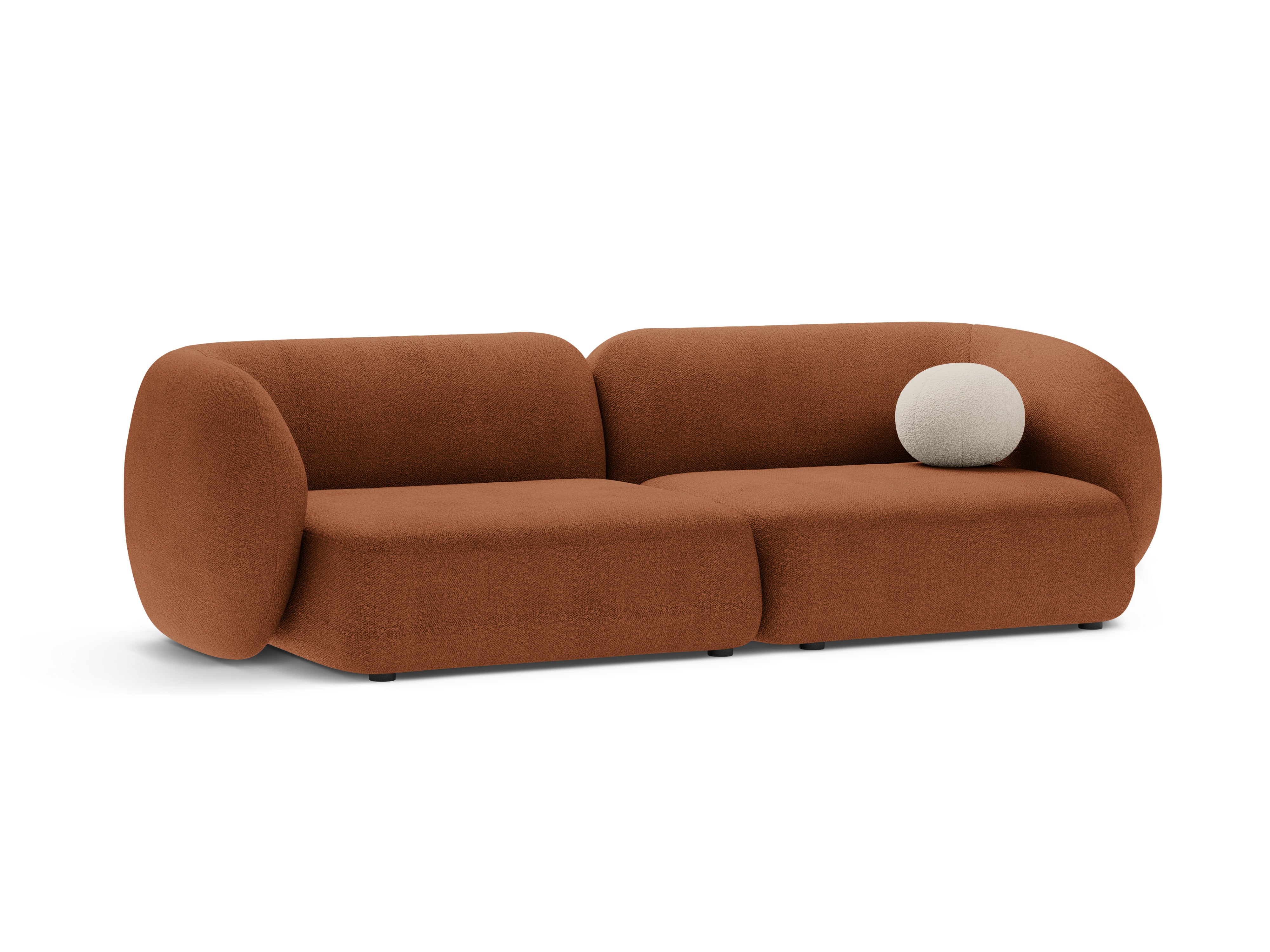 KATE terracotta boucle 4-seater sofa
