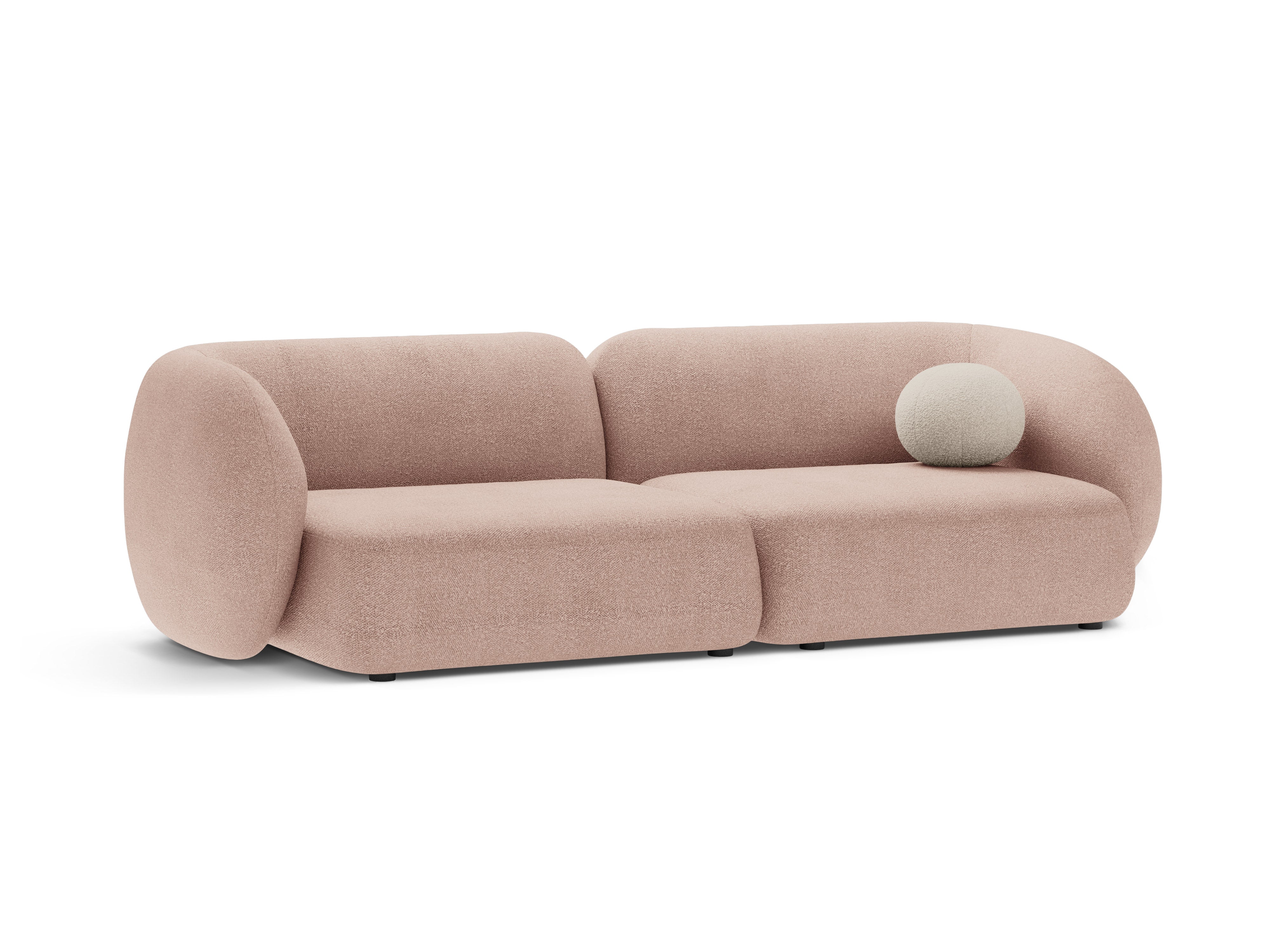 Sofa für 4 Personen KATE rosa Boucle