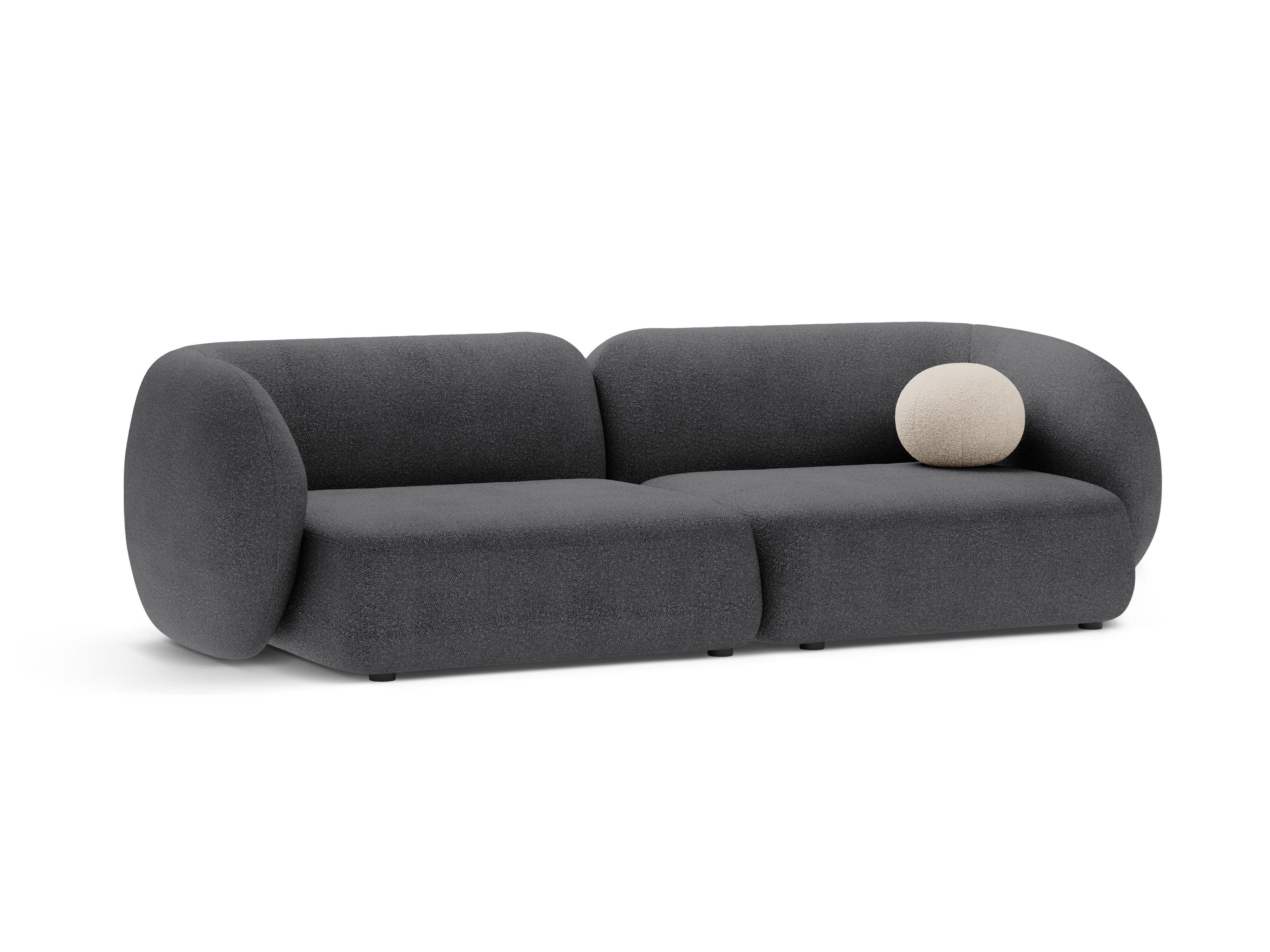 4-seater Sofa KATE dark gray boucle