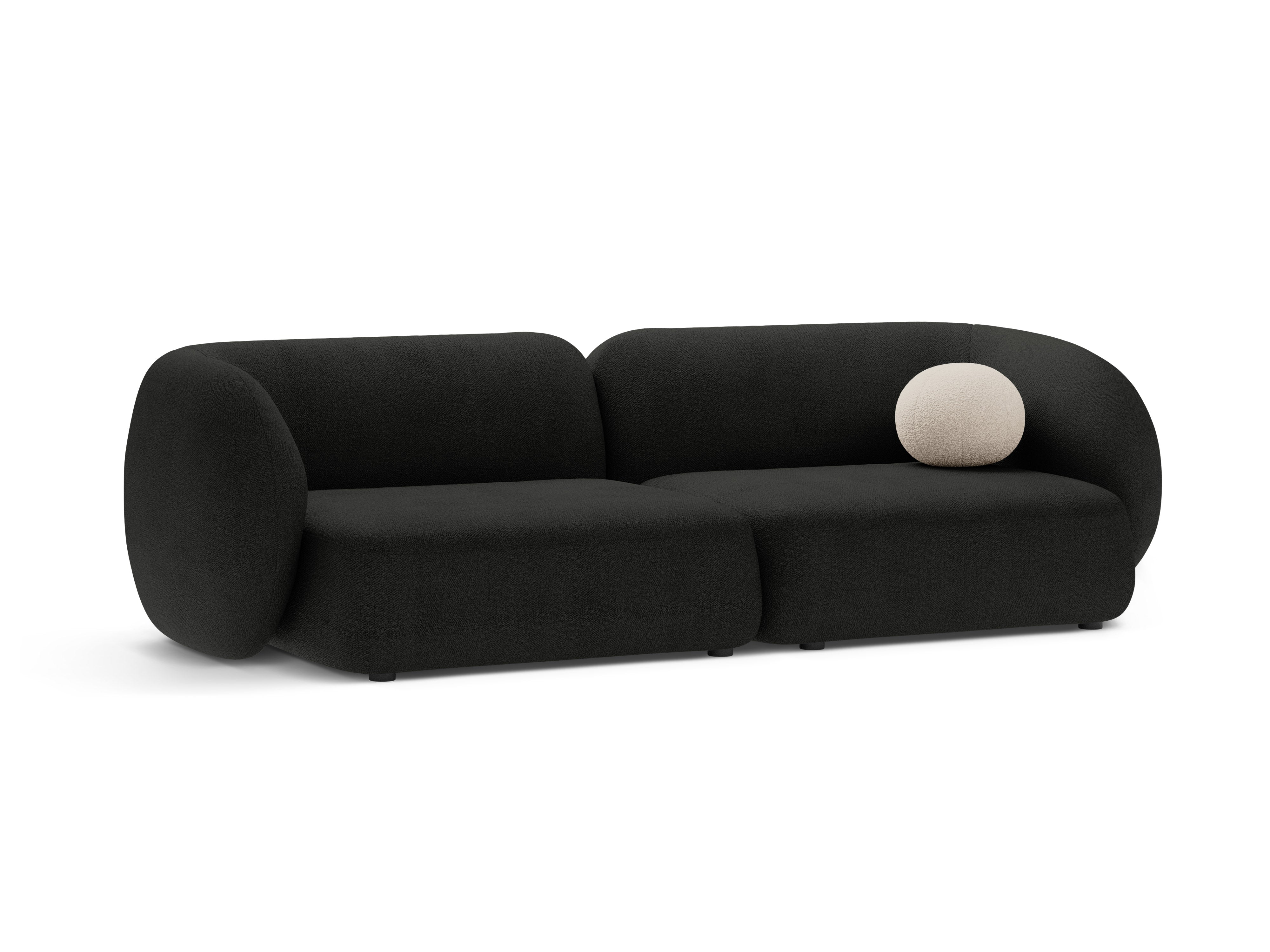 4-seater Sofa KATE black boucle