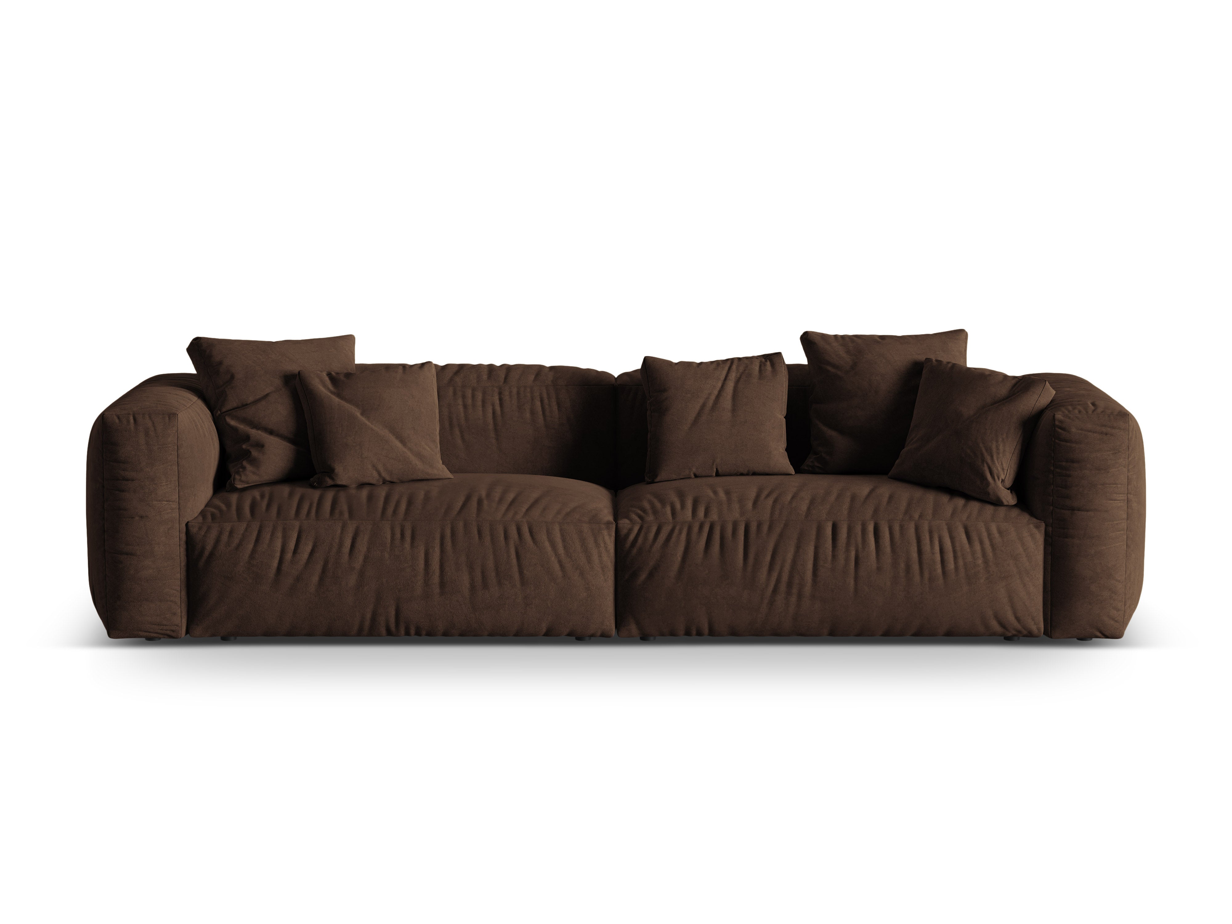 Sofa aksamitna 4-osobowa MARTINA czekoladowy