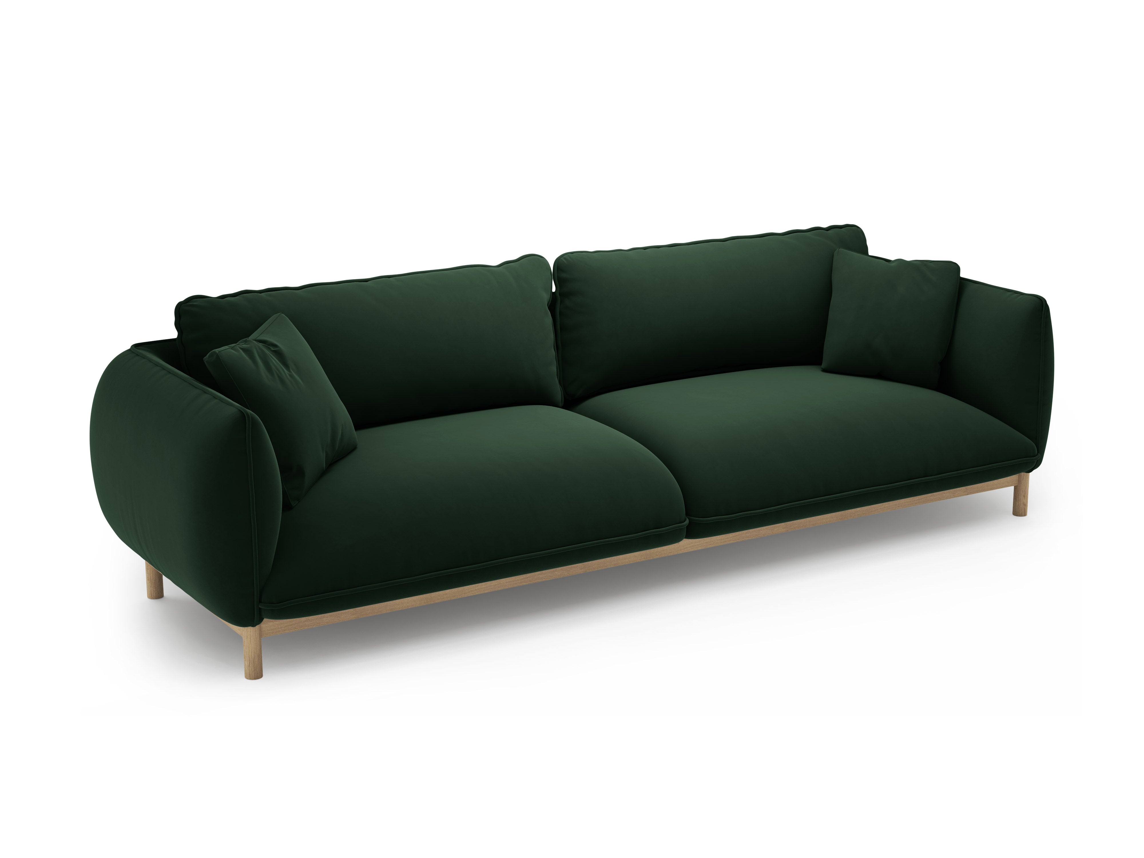 Velvet sofa for 4 people ADA in bottle green