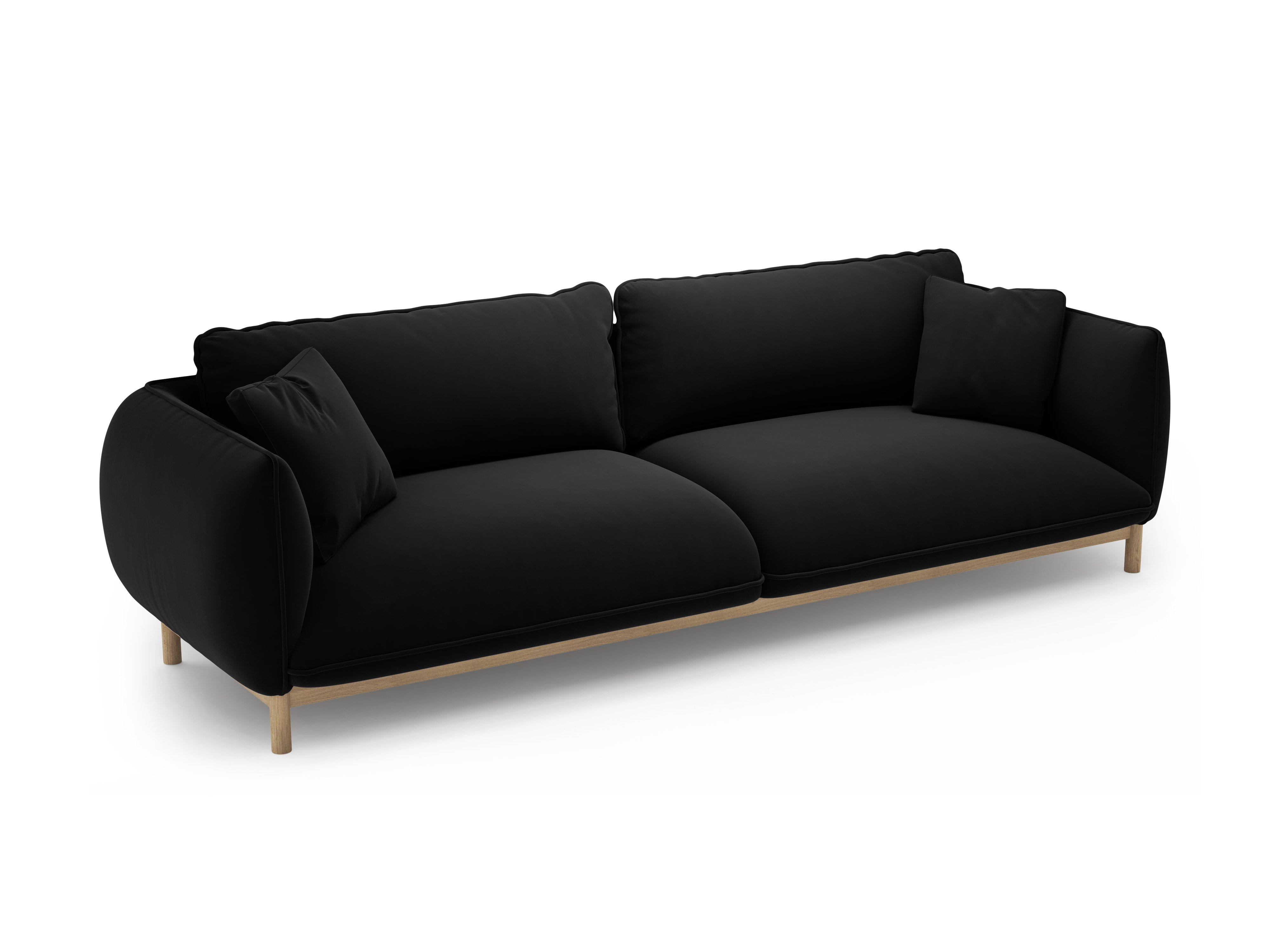 Velvet sofa for 4 people ADA black