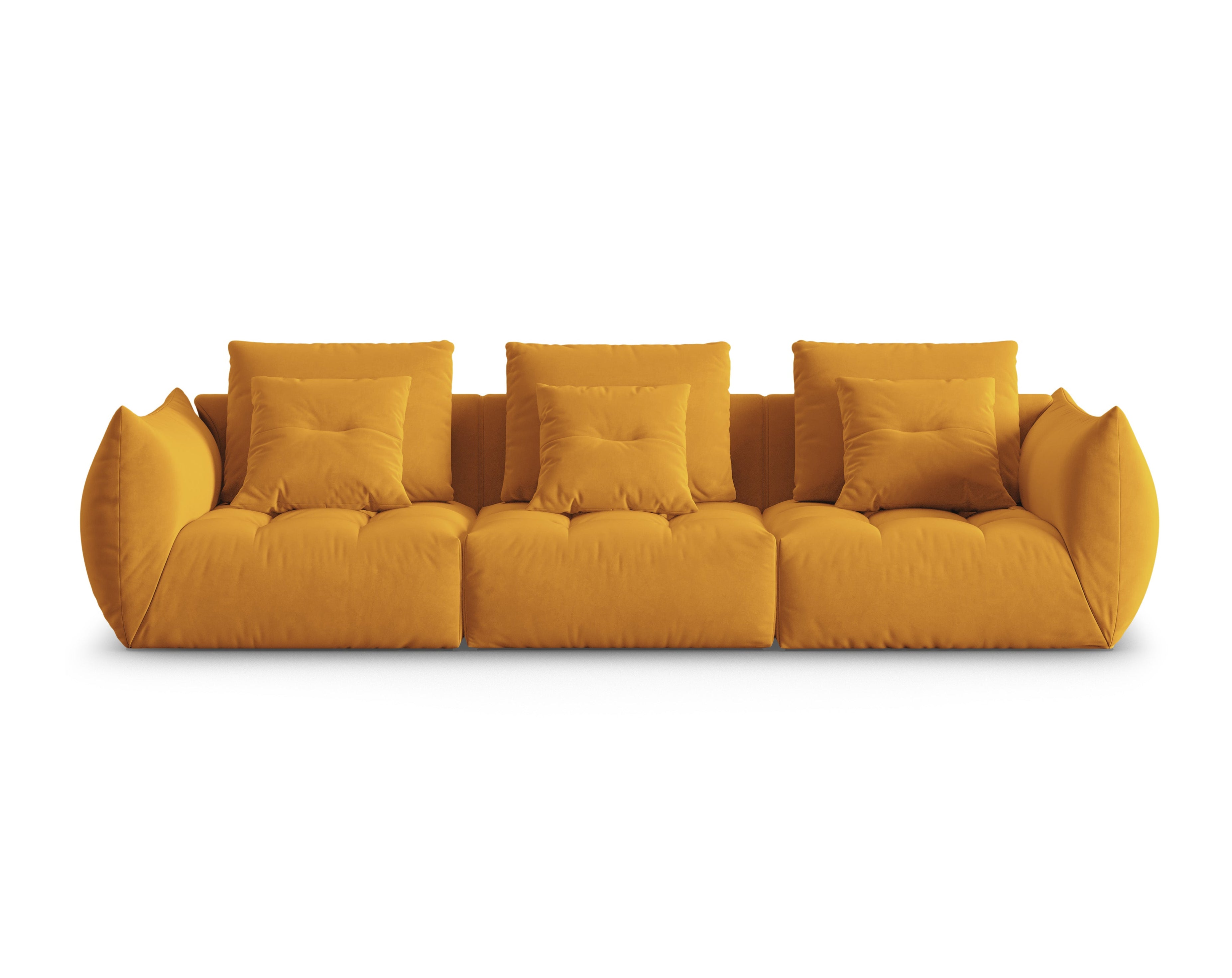 Samtsofa 4-Sitzer Blüte gelb
