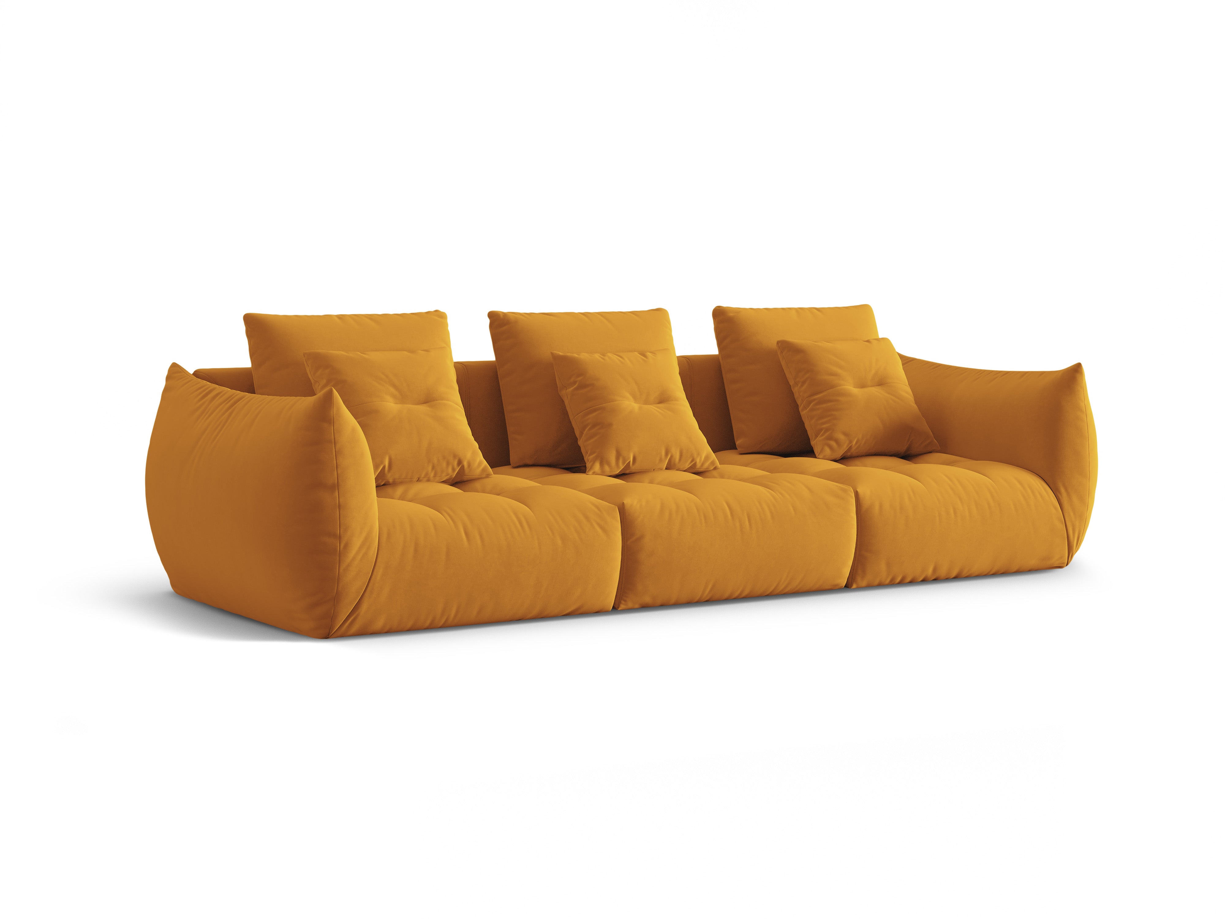Samtsofa 4-Sitzer Blüte gelb