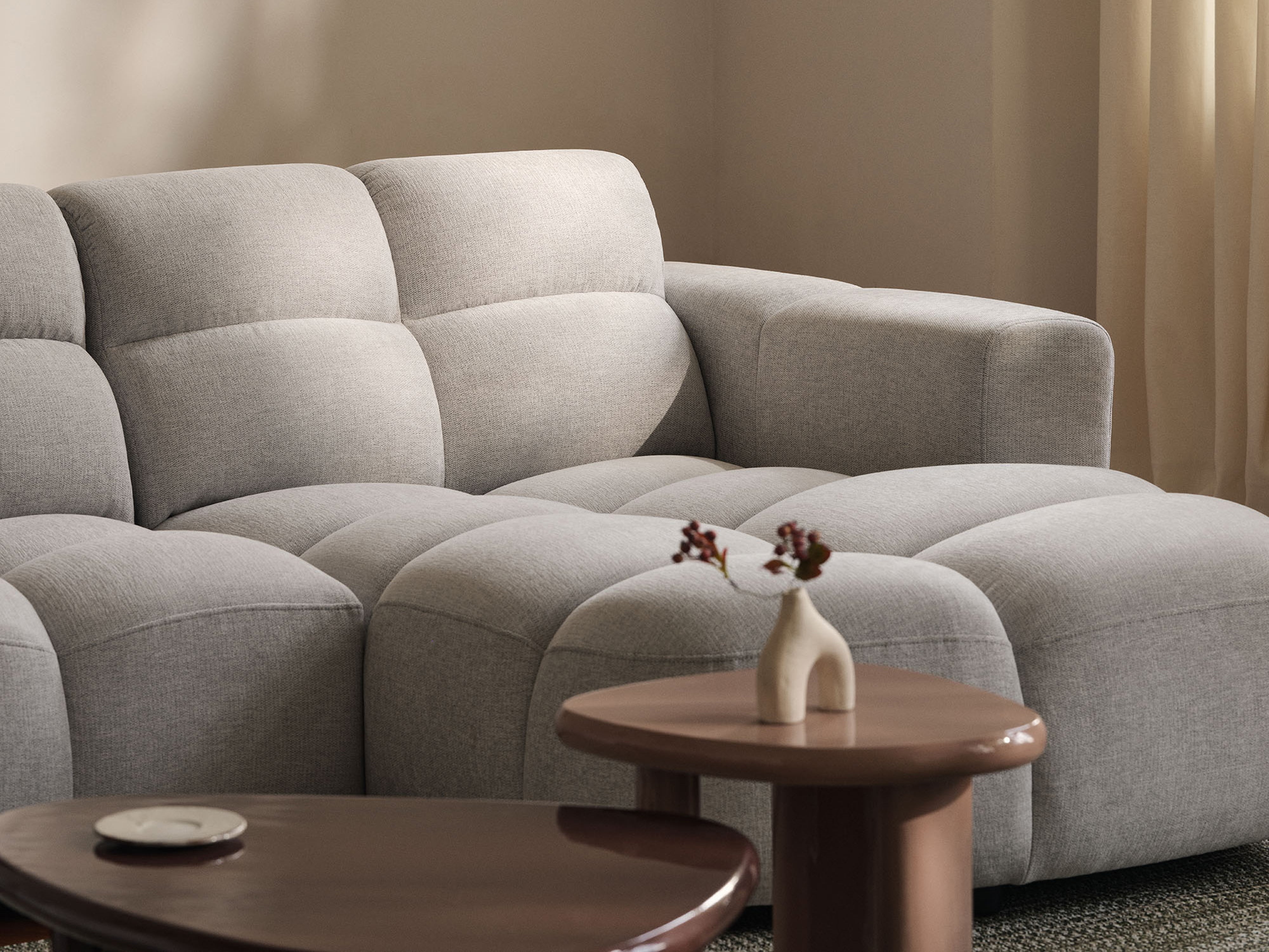 4-seater sofa LISA dark gray chenille