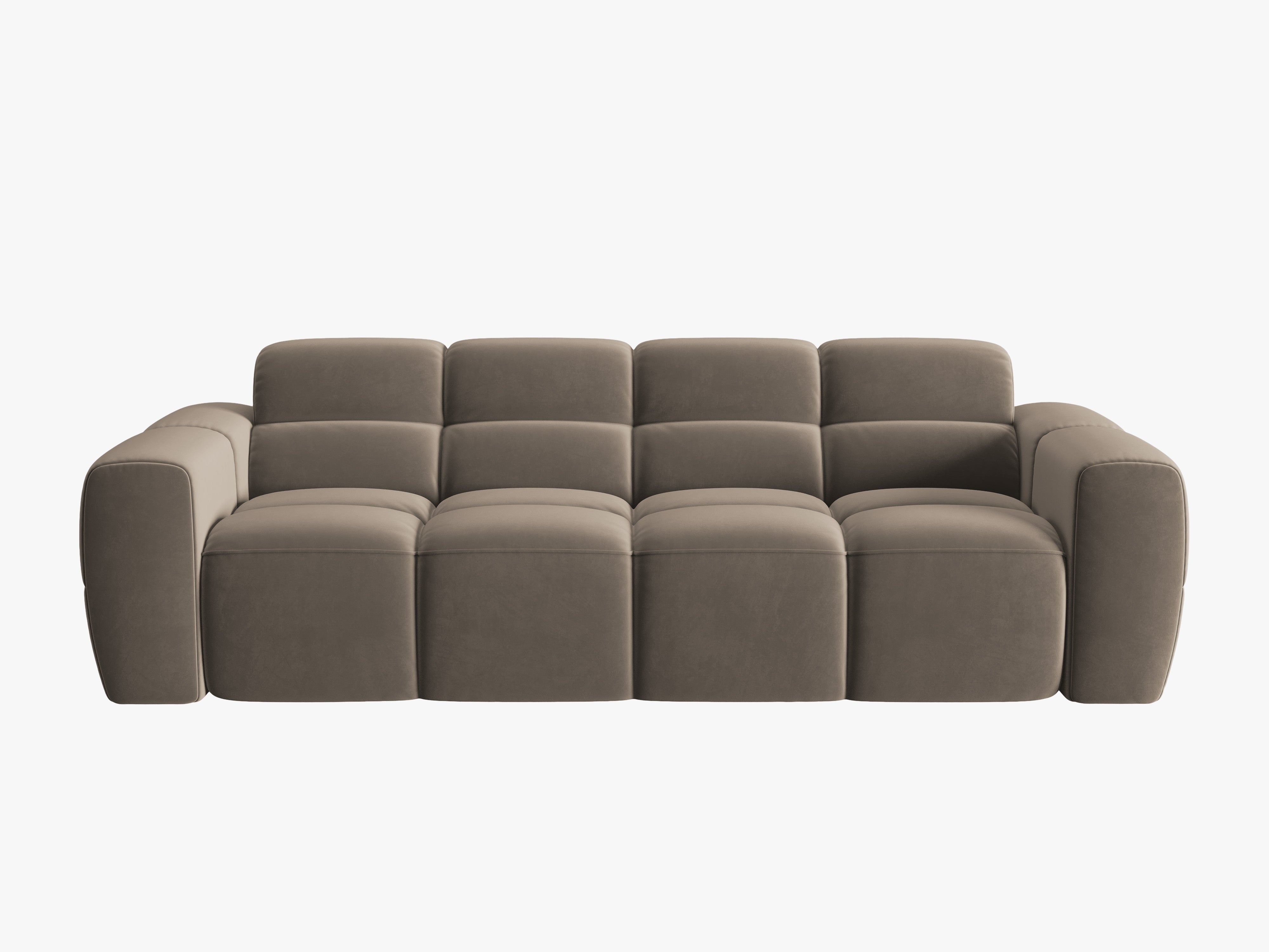 Sofa aus Samt für 4 Personen LISA hellbraun