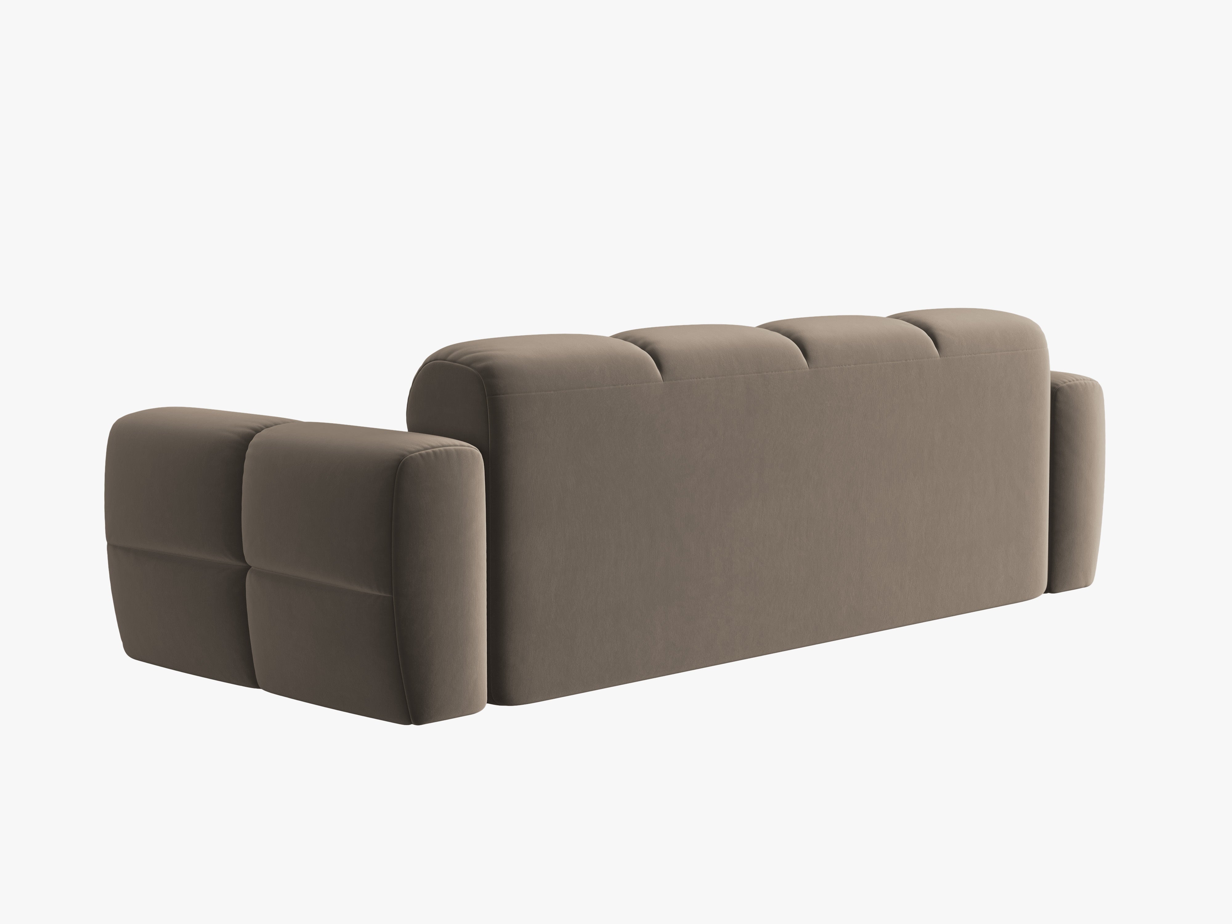 Sofa aus Samt für 4 Personen LISA hellbraun