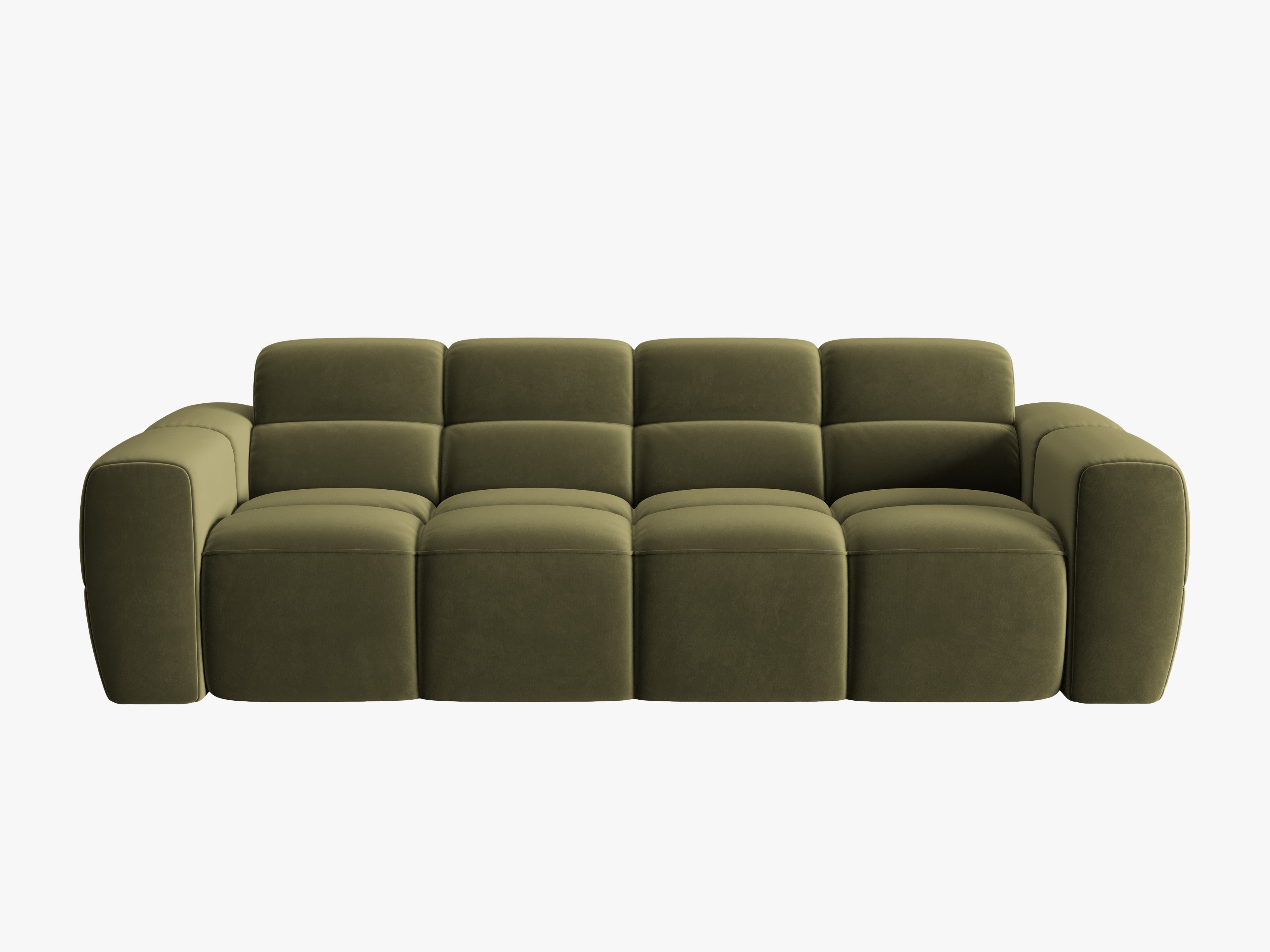 Velvet sofa for 4 people LISA light green