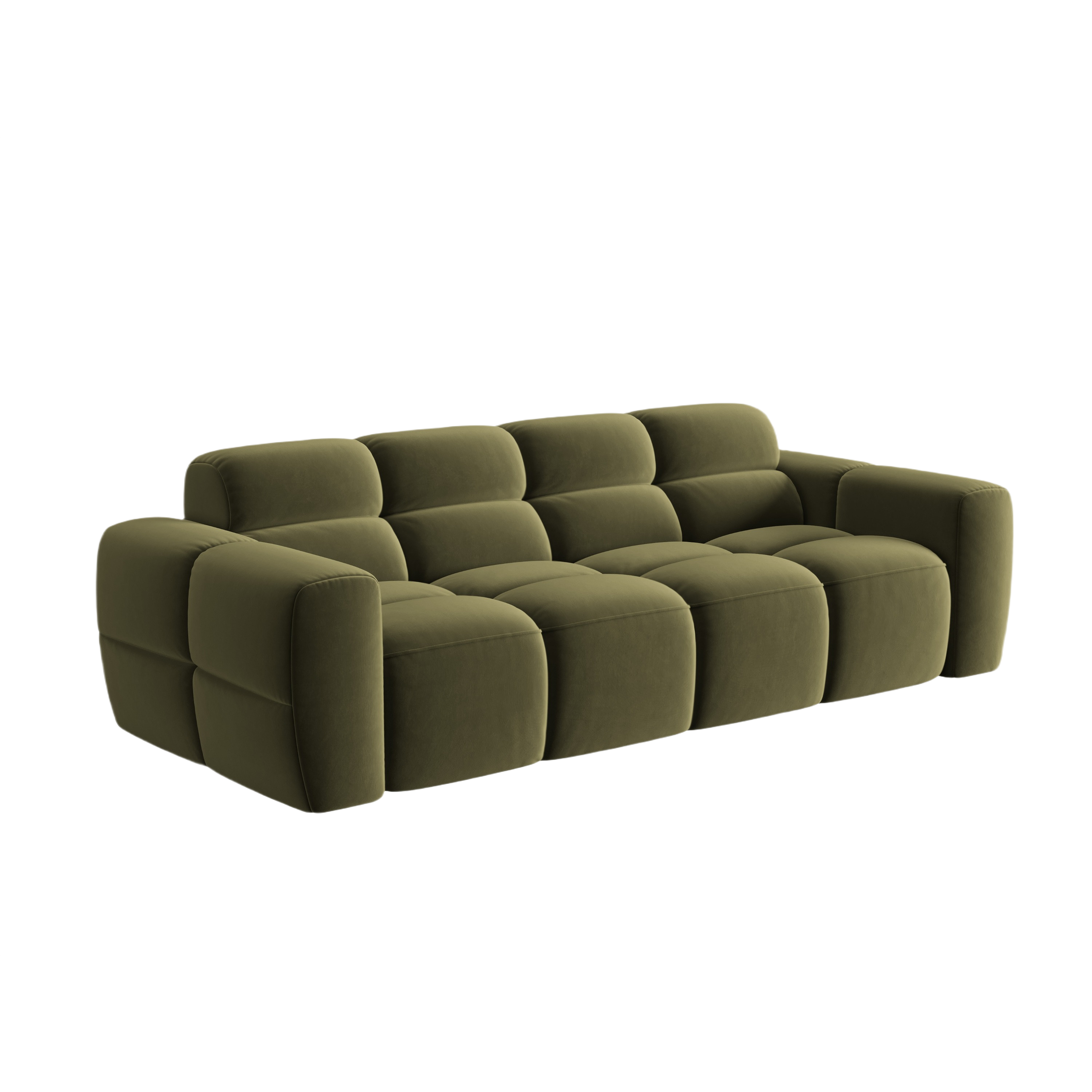 Velvet sofa for 4 people LISA light green