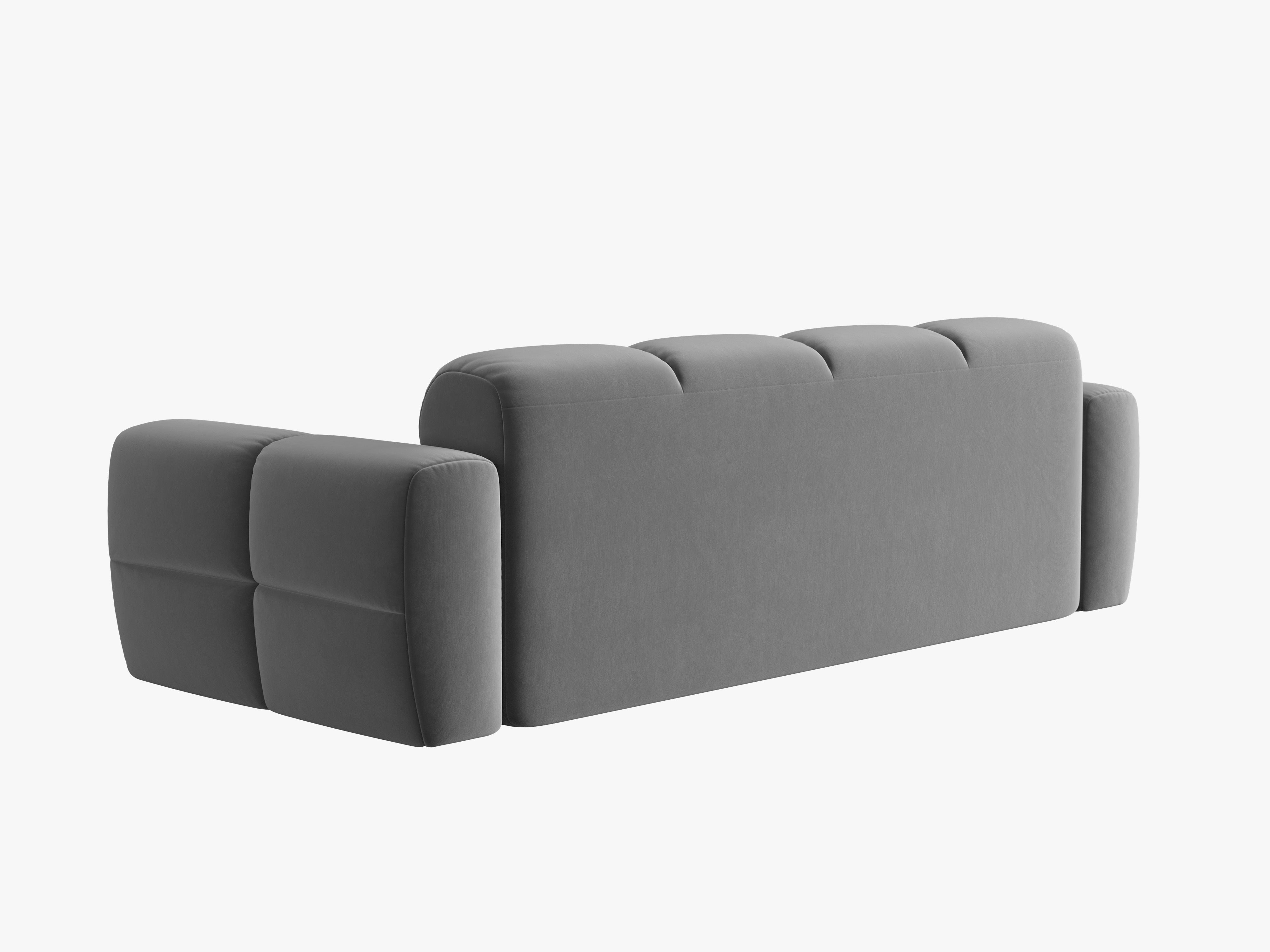 Velvet sofa for 4 people LISA light gray