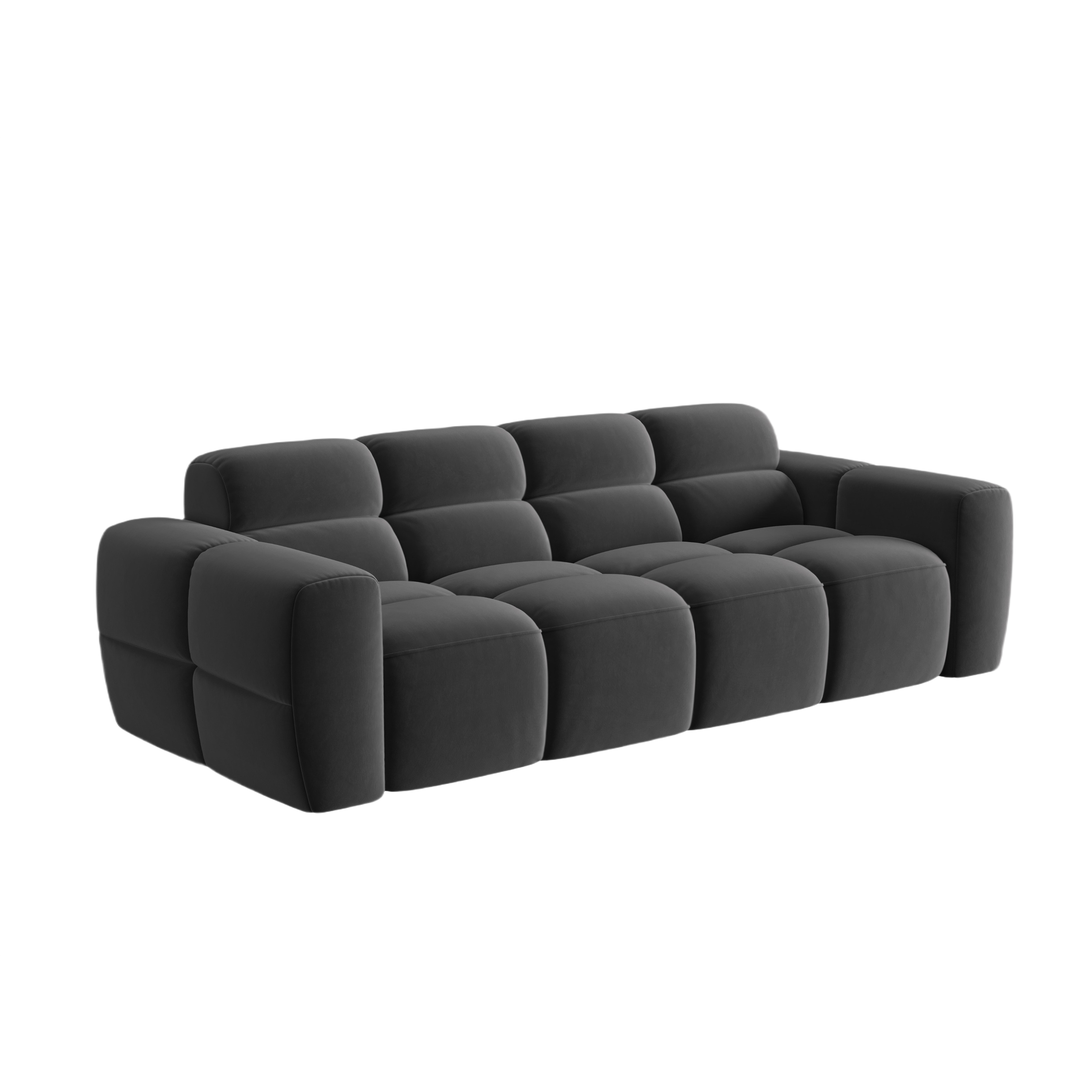 Velvet sofa for 4 people LISA dark gray