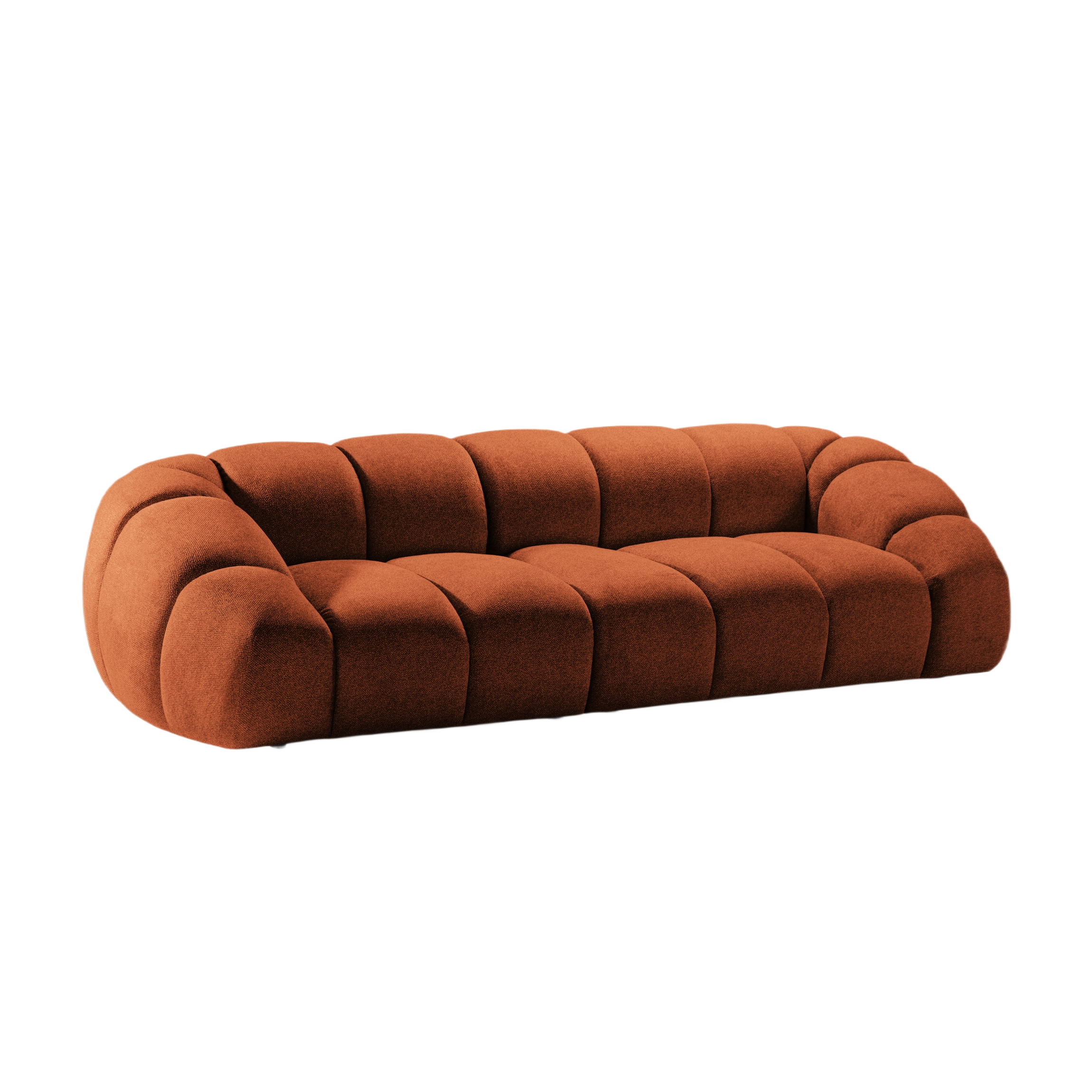 Sofa für 4 Personen DIANA terrakotta Chenille