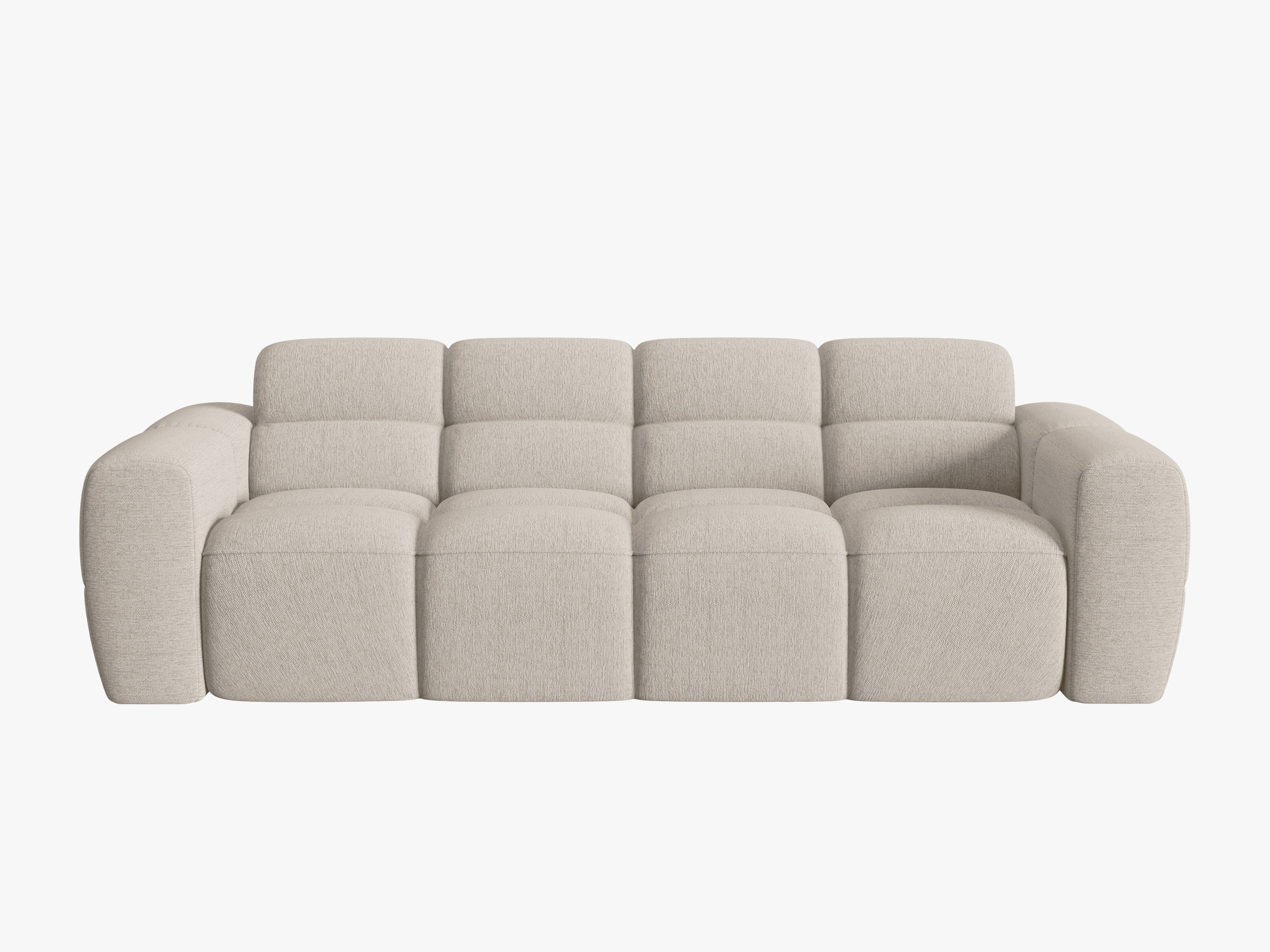 Sofa für 4 Personen LISA sandfarbener Chenille