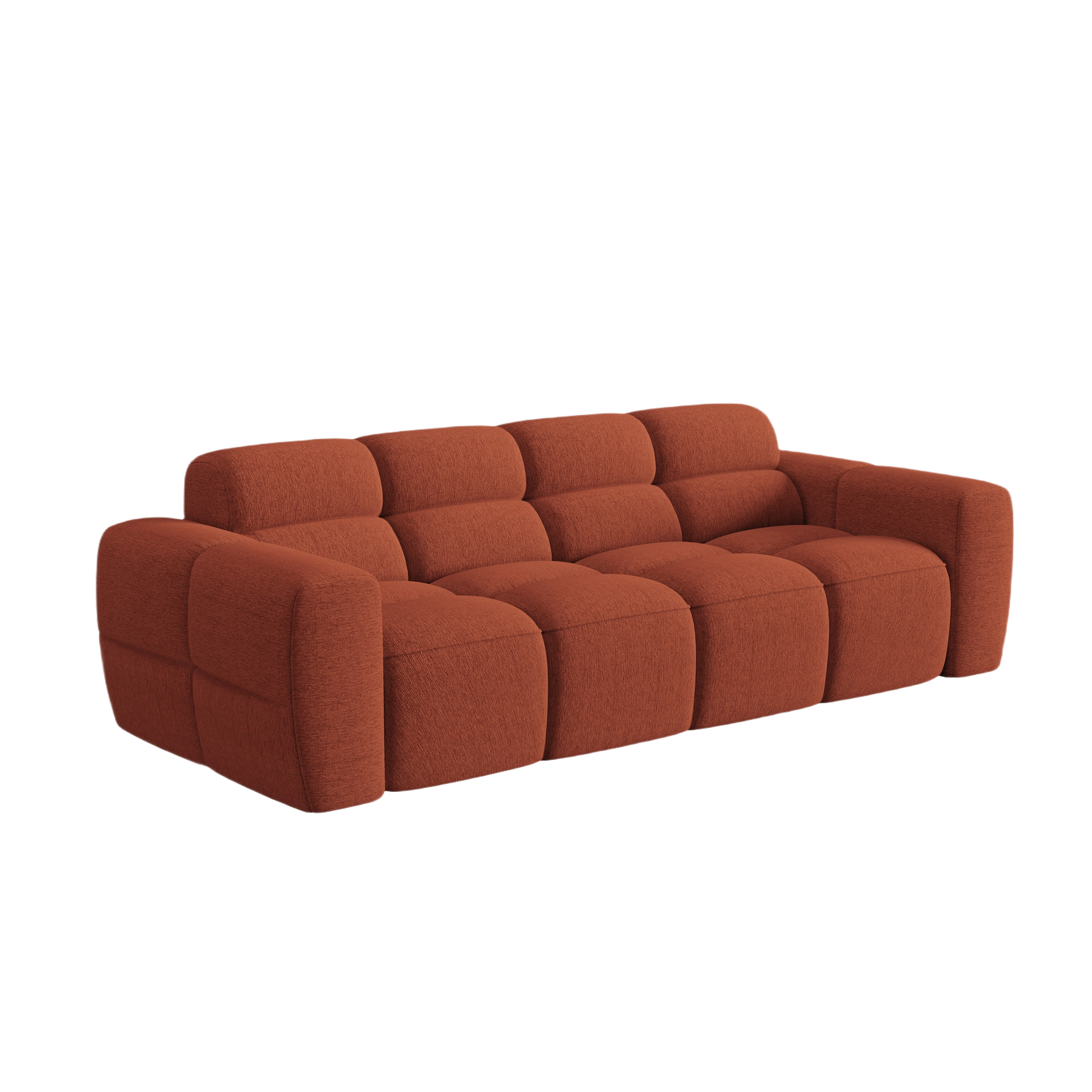 Sofa für 4 Personen LISA terrakotta Chenille