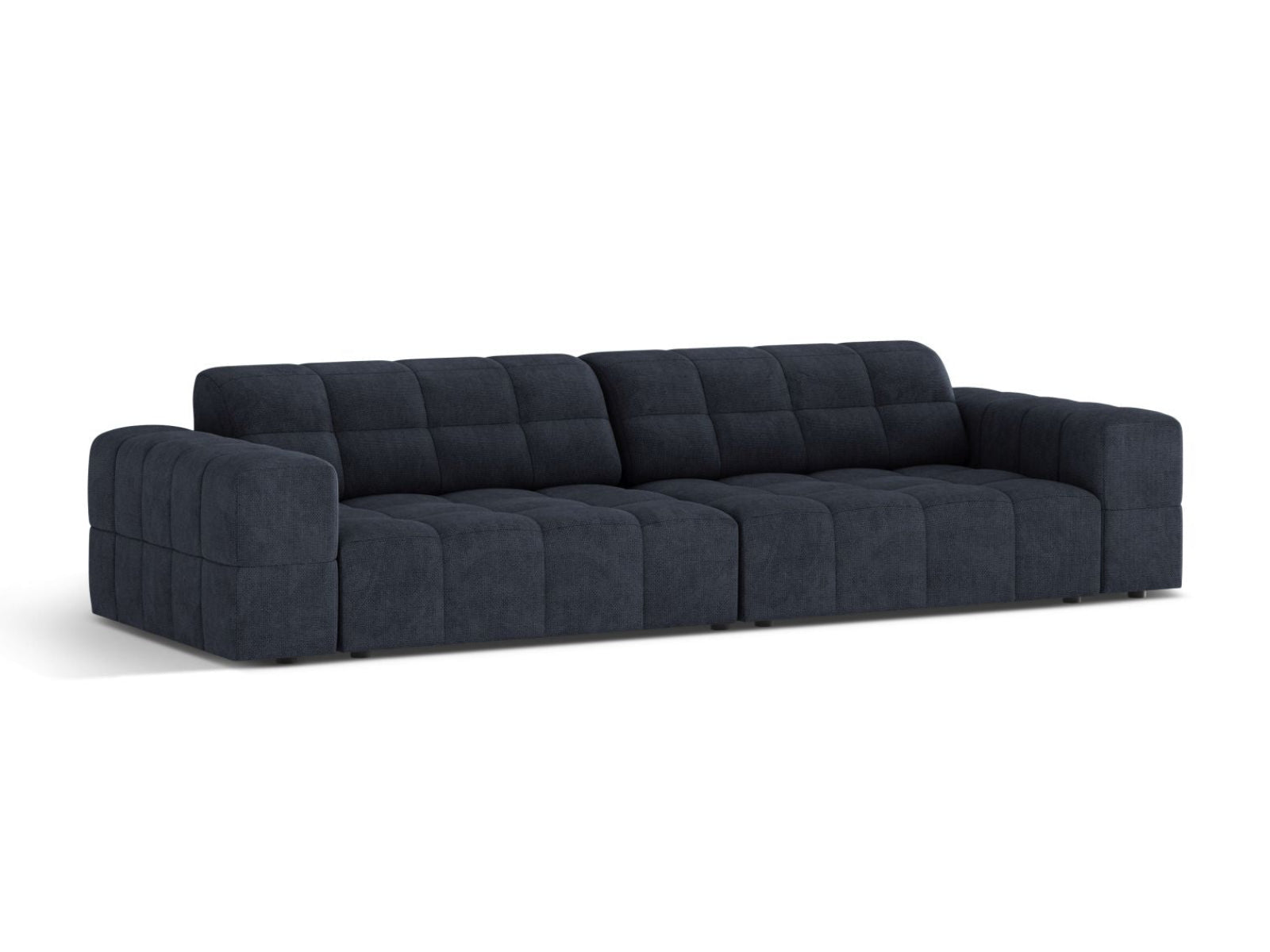 Sofa 4-osobowa JENNIFER granatowy szenil – ujęcie boczne